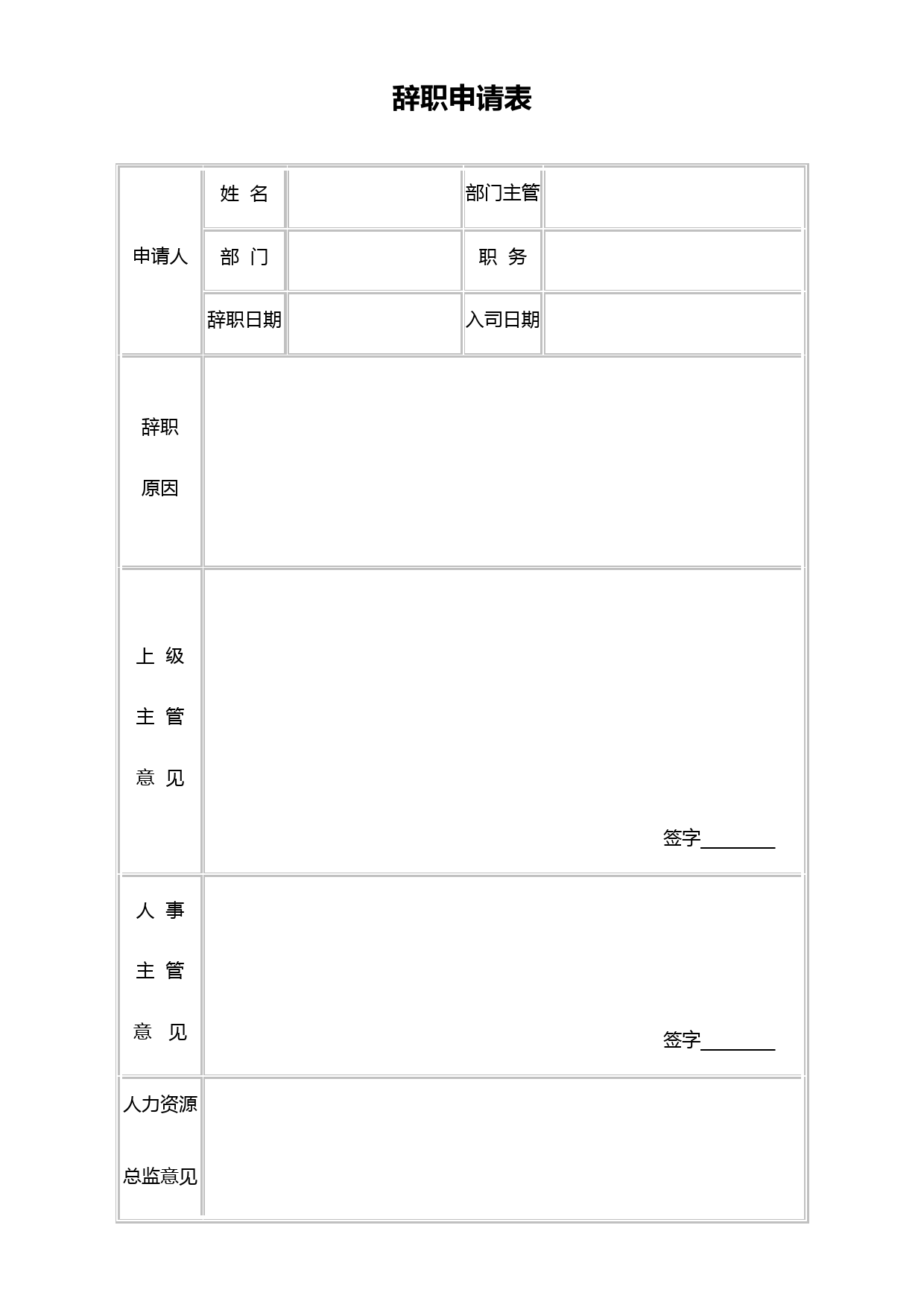 辞职申请表_第1页