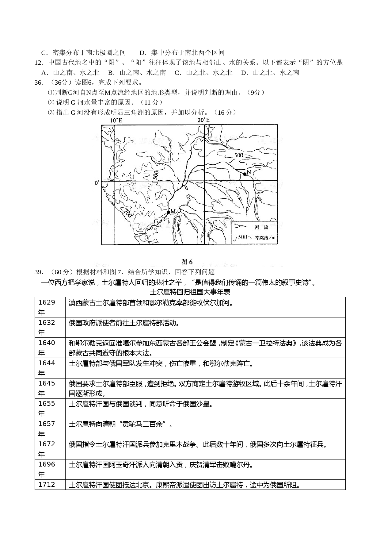 2008年高考福建卷(文综地理部分)(含答案)_第2页