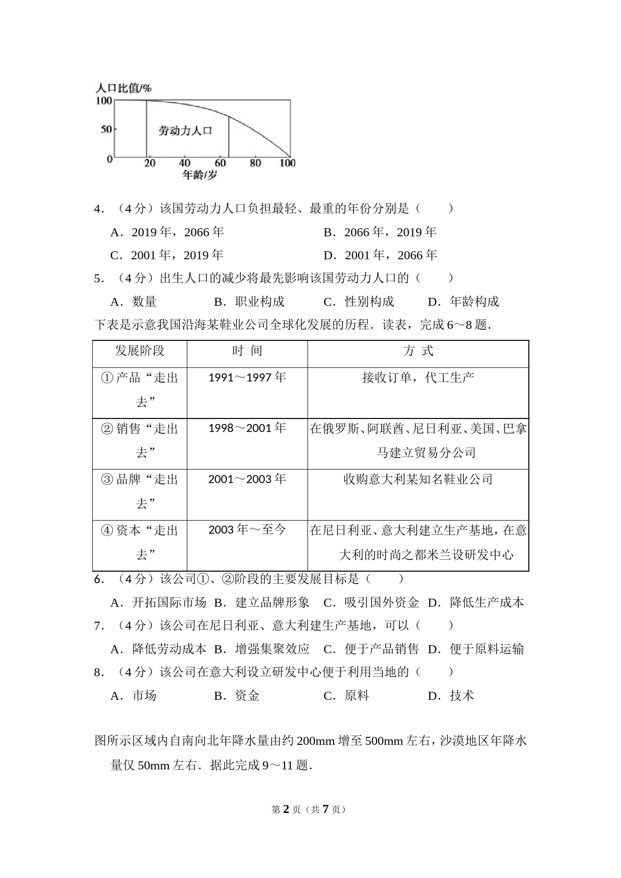 【中小学教辅资源店】2010年全国统一高考地理试卷（新课标卷）（原卷版）_第2页