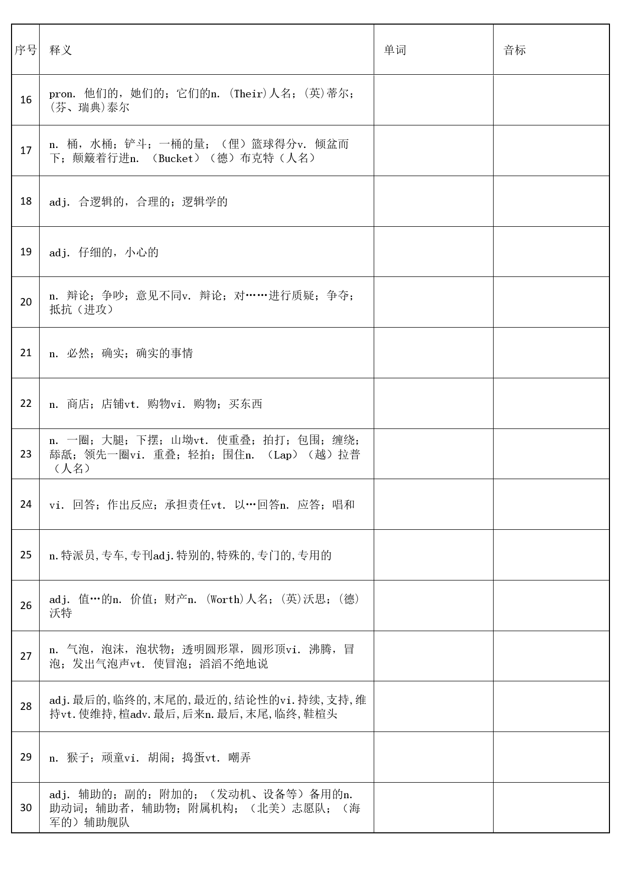 大学英语四级词汇-乱序版-汉译英 _第2页