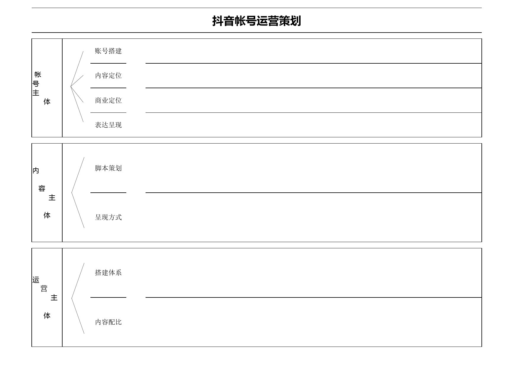 抖音短视频帐号策划运营表_第1页