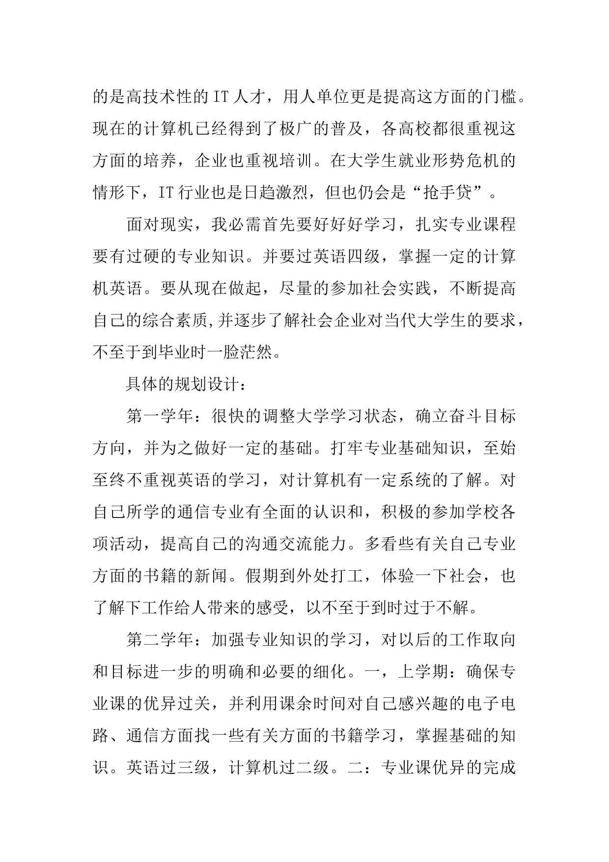 it职业生涯规划书_第3页