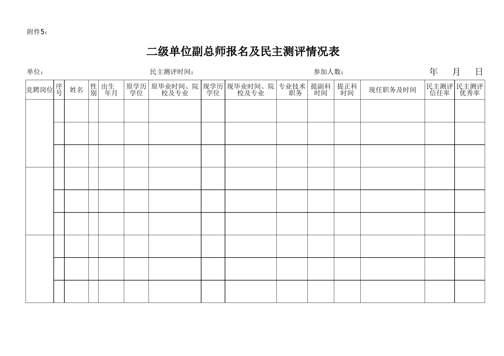 5二级单位副总师报名表_第1页