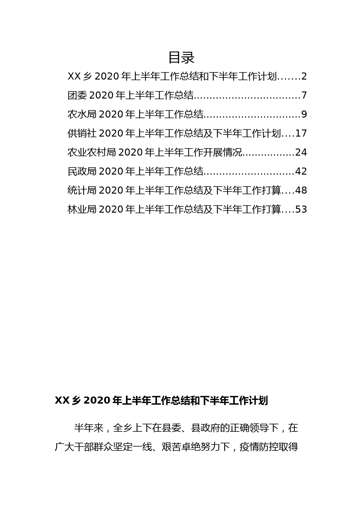 2020年上半年工作总结及下半年工作计划8篇_第1页