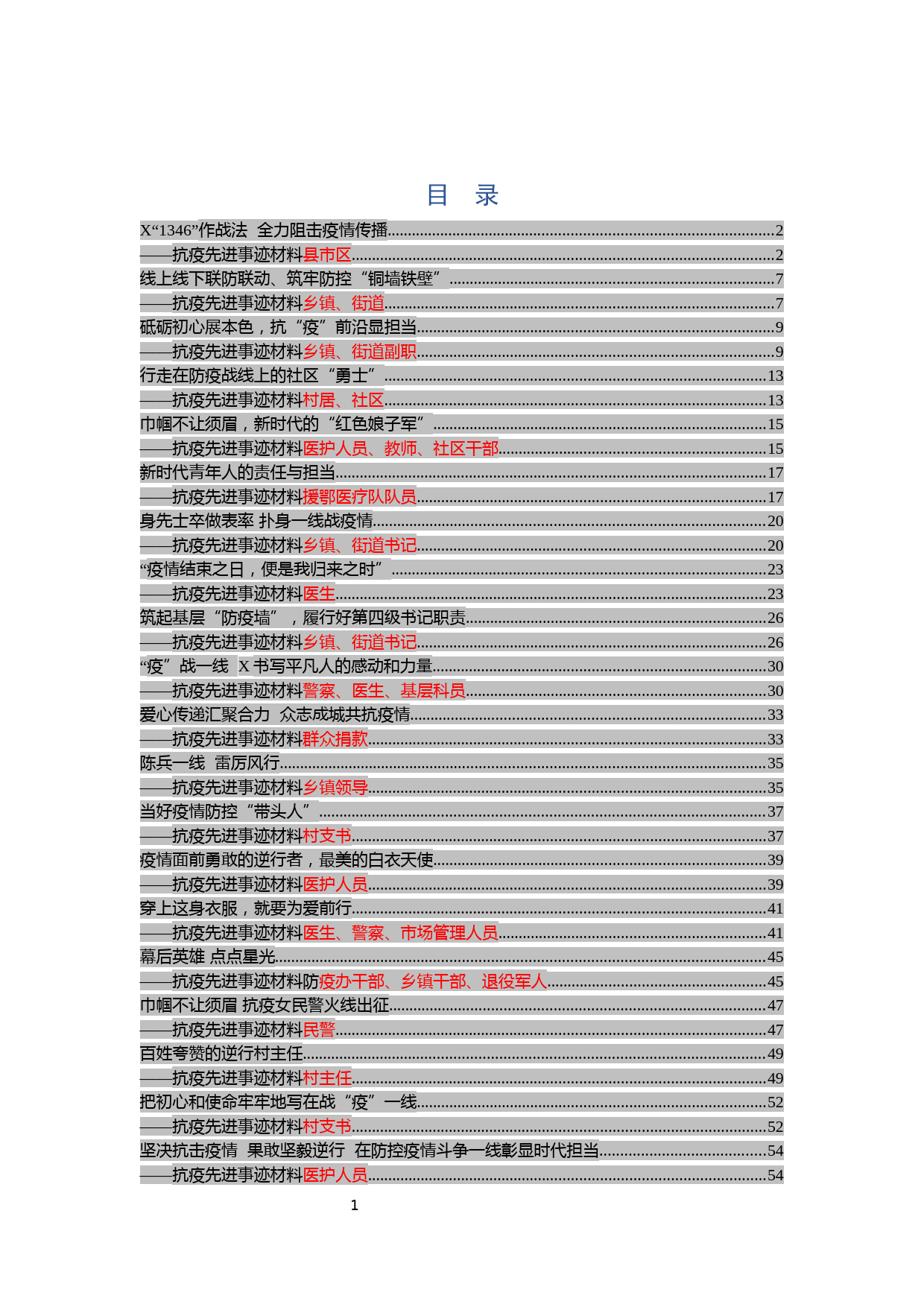 防控事迹材料20篇 (1)_第1页