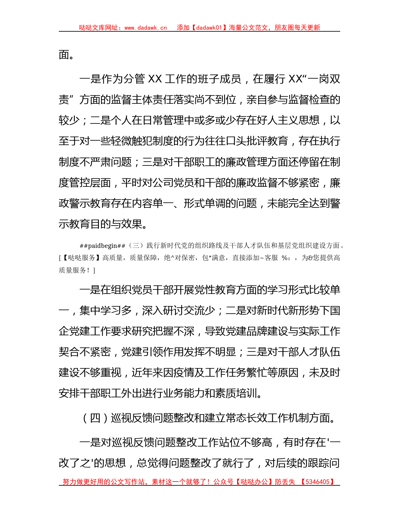 国企公司巡视（巡察）整改专题民主生活会个人对照检查发言2000字_第2页