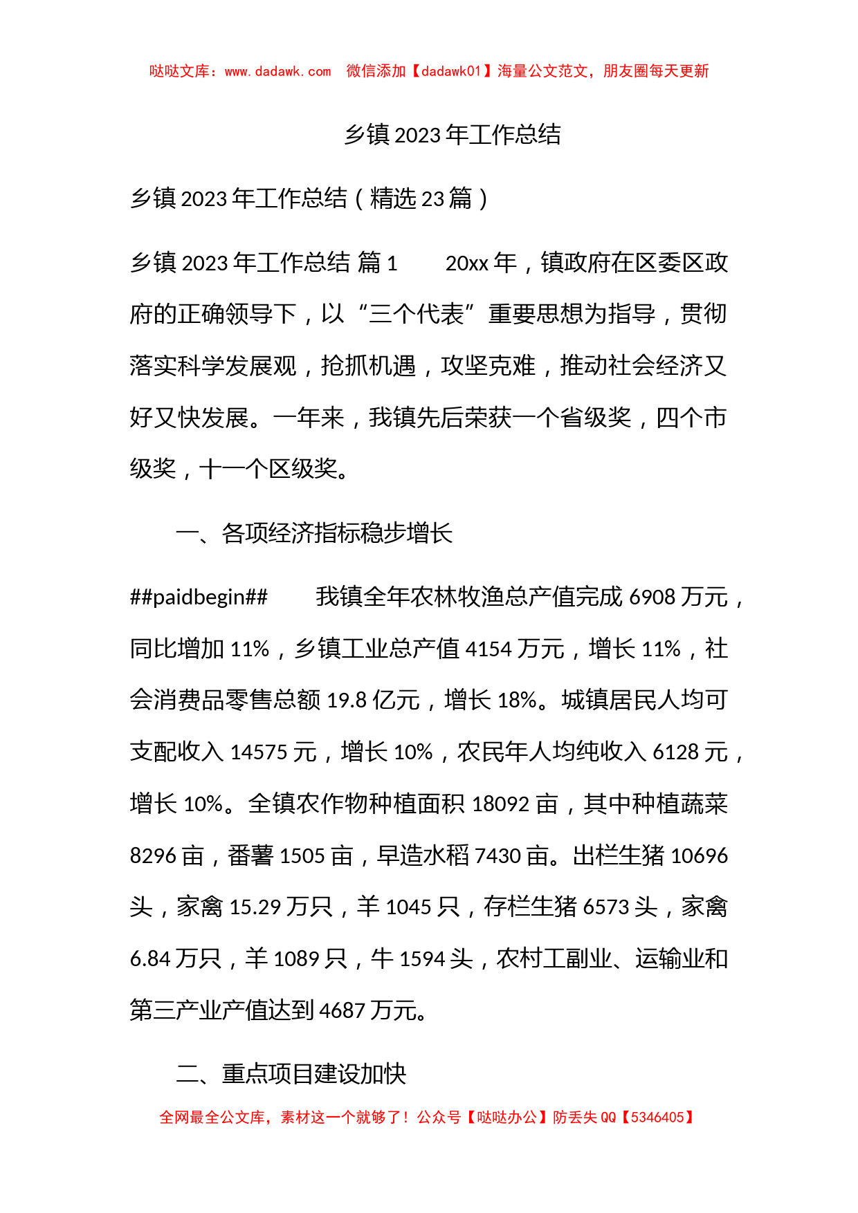 乡镇2023年工作总结_第1页