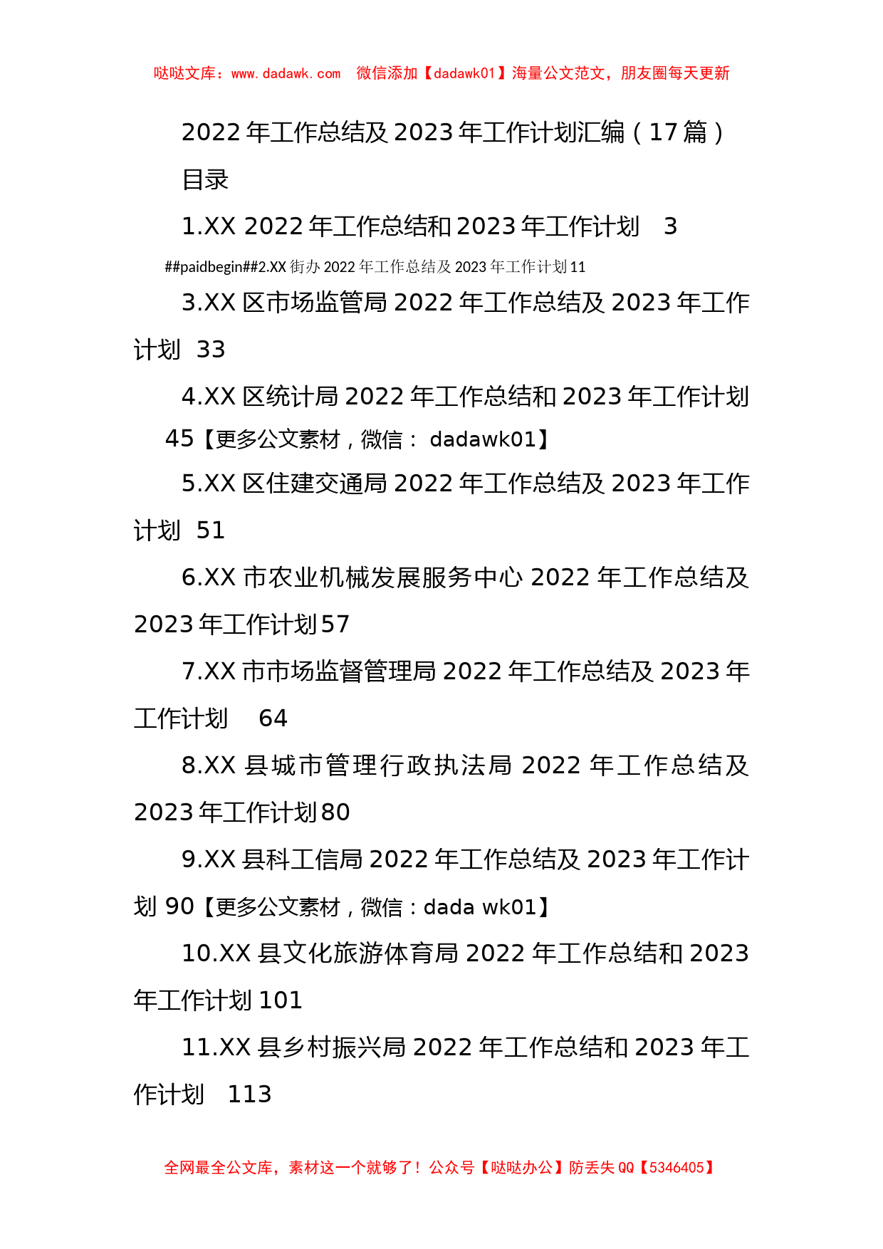 2022年工作总结及2023年工作计划汇编（17篇）_第1页