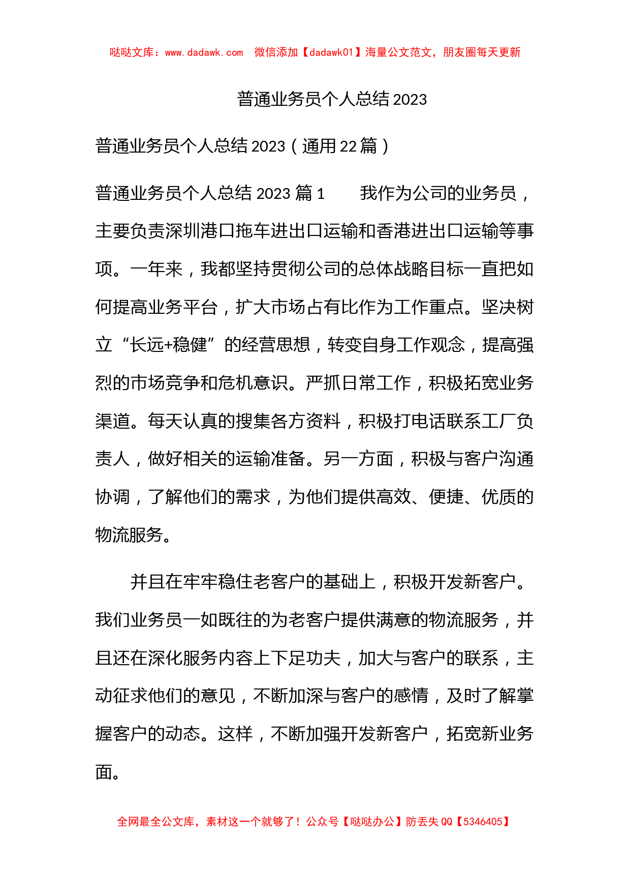 普通业务员个人总结2023_第1页