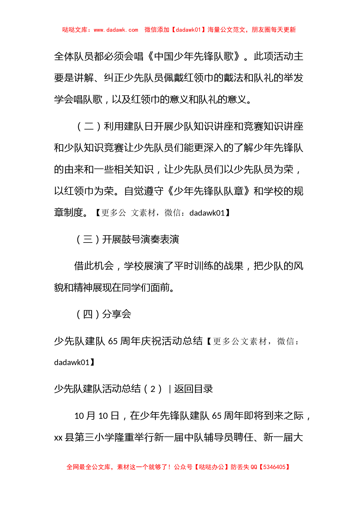 少先队建队活动总结4篇_第2页