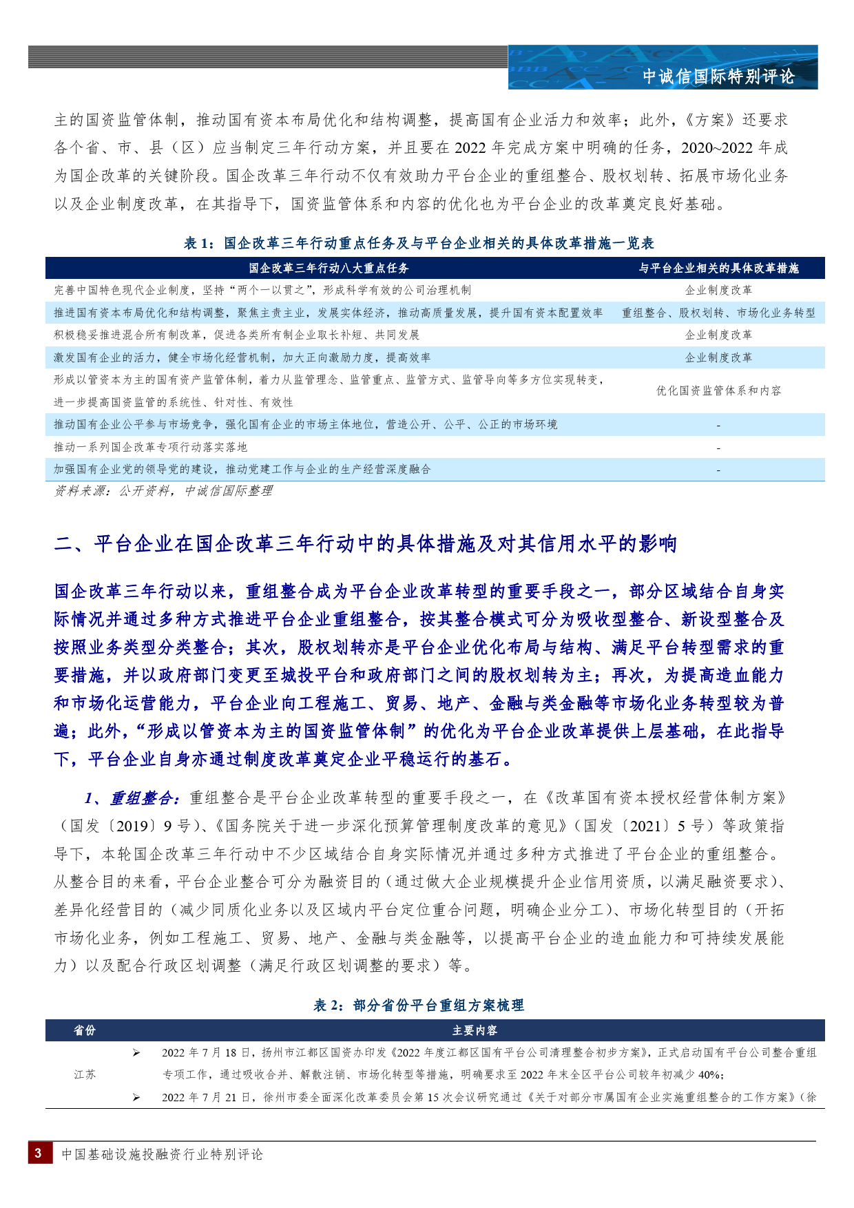 中国基础设施投融资行业：国企改革三年行动下平台企业转型效果述评_第3页