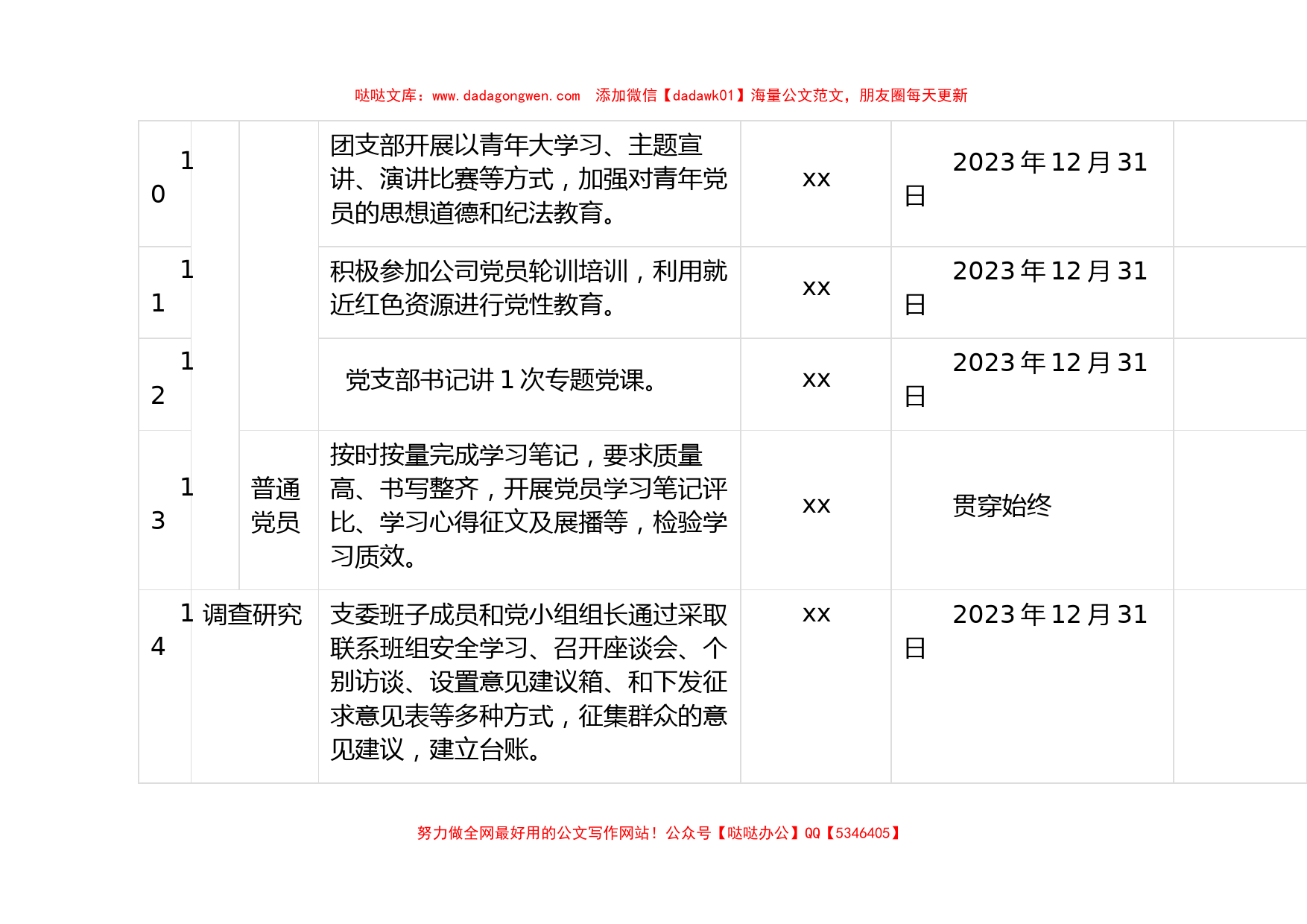 X党支部第二批主题教育工作任务清单_第3页