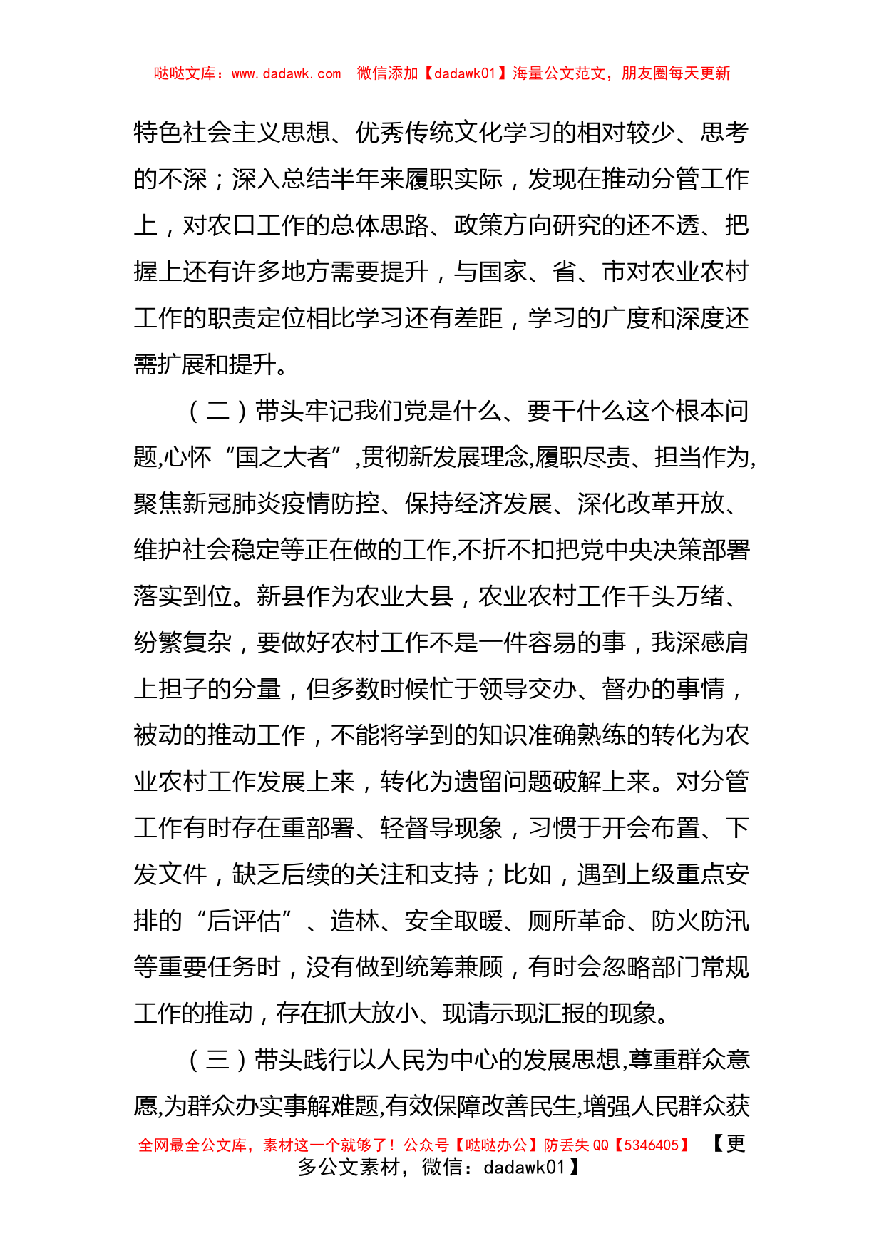 副县长党史学习教育专题民主生活会五个带头发言提纲_第2页