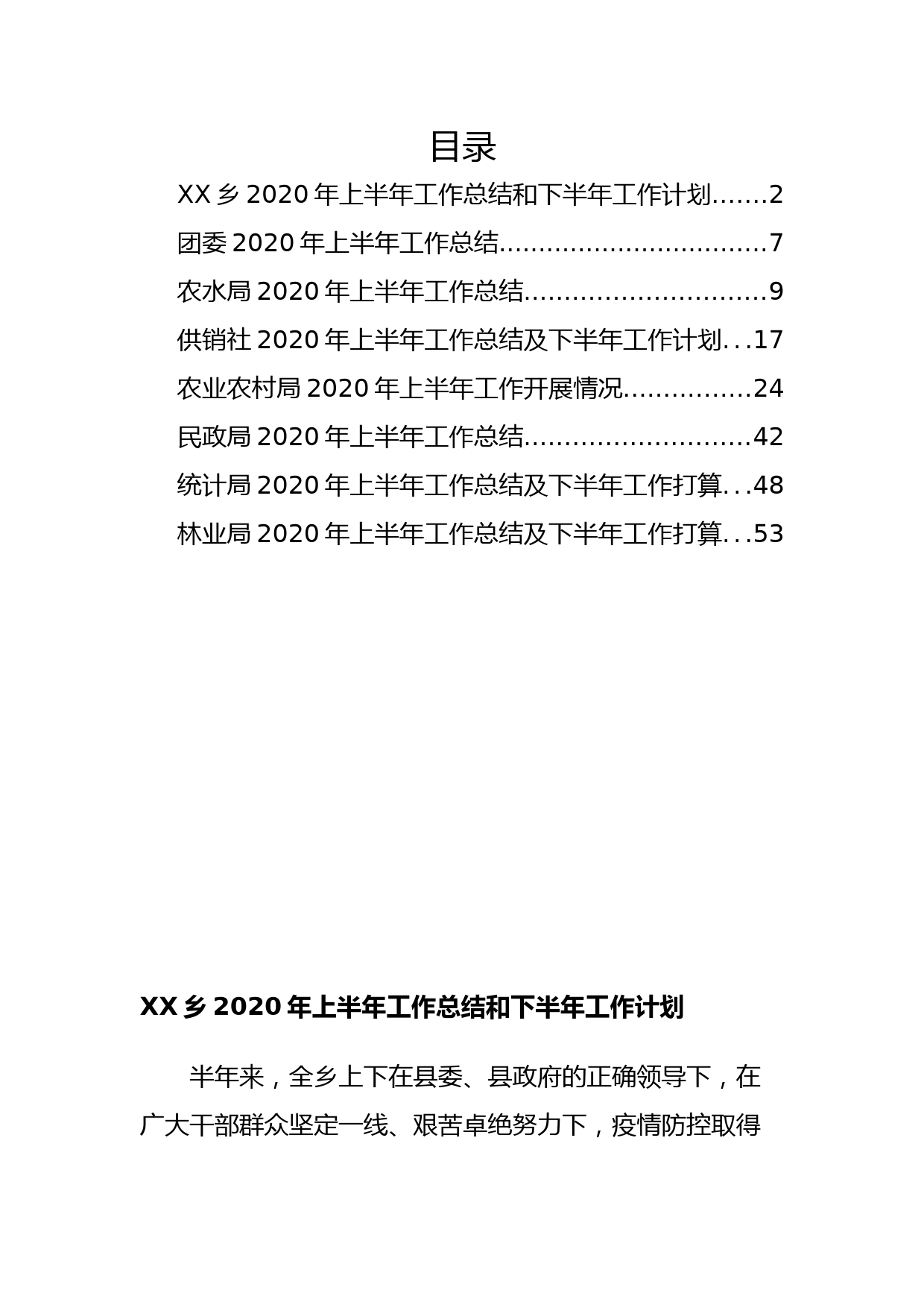 2020年上半年工作总结及下半年工作计划8篇_第1页