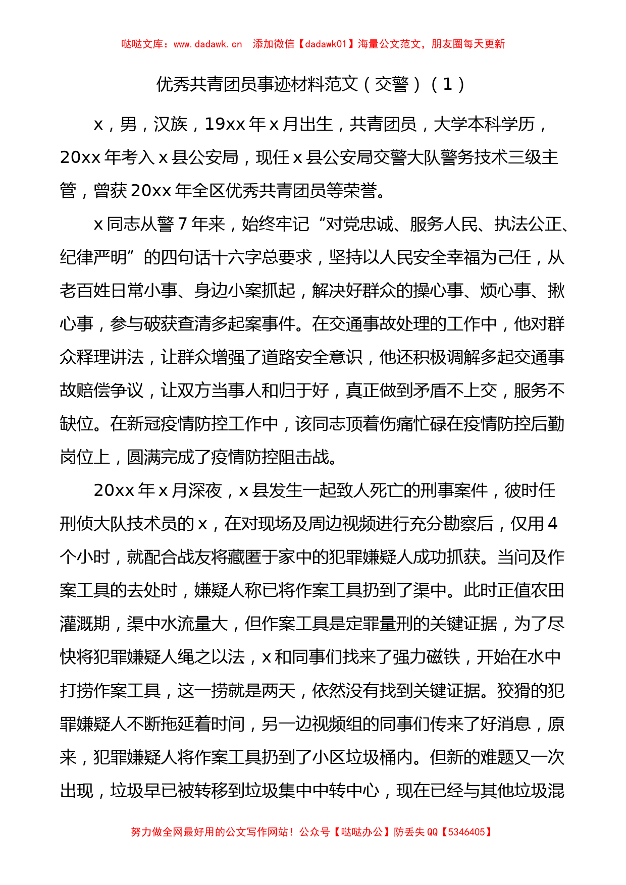 7篇优秀共青团员先进事迹材料范文_第1页