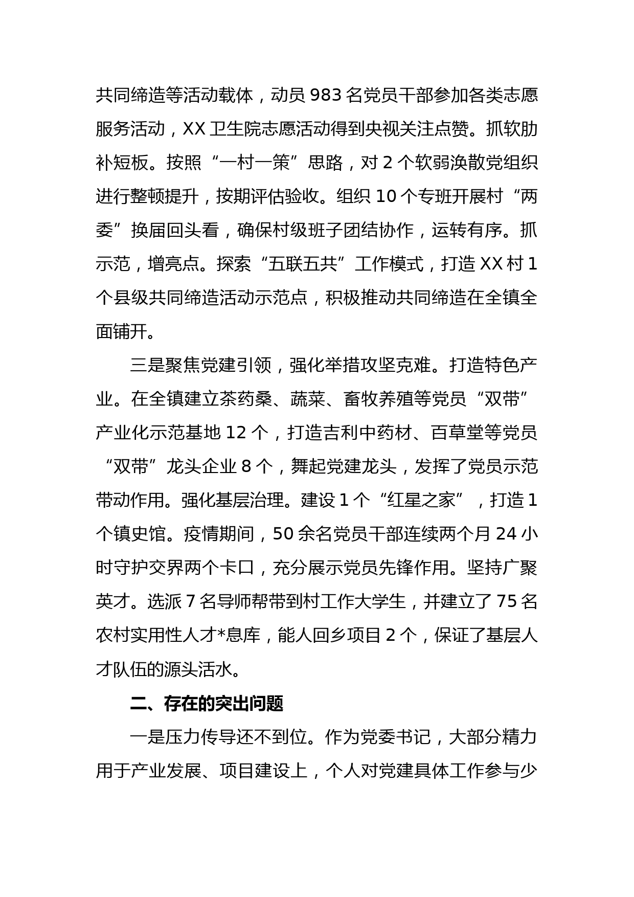 专管领导2022年度抓基层党建工作述职报告_第2页