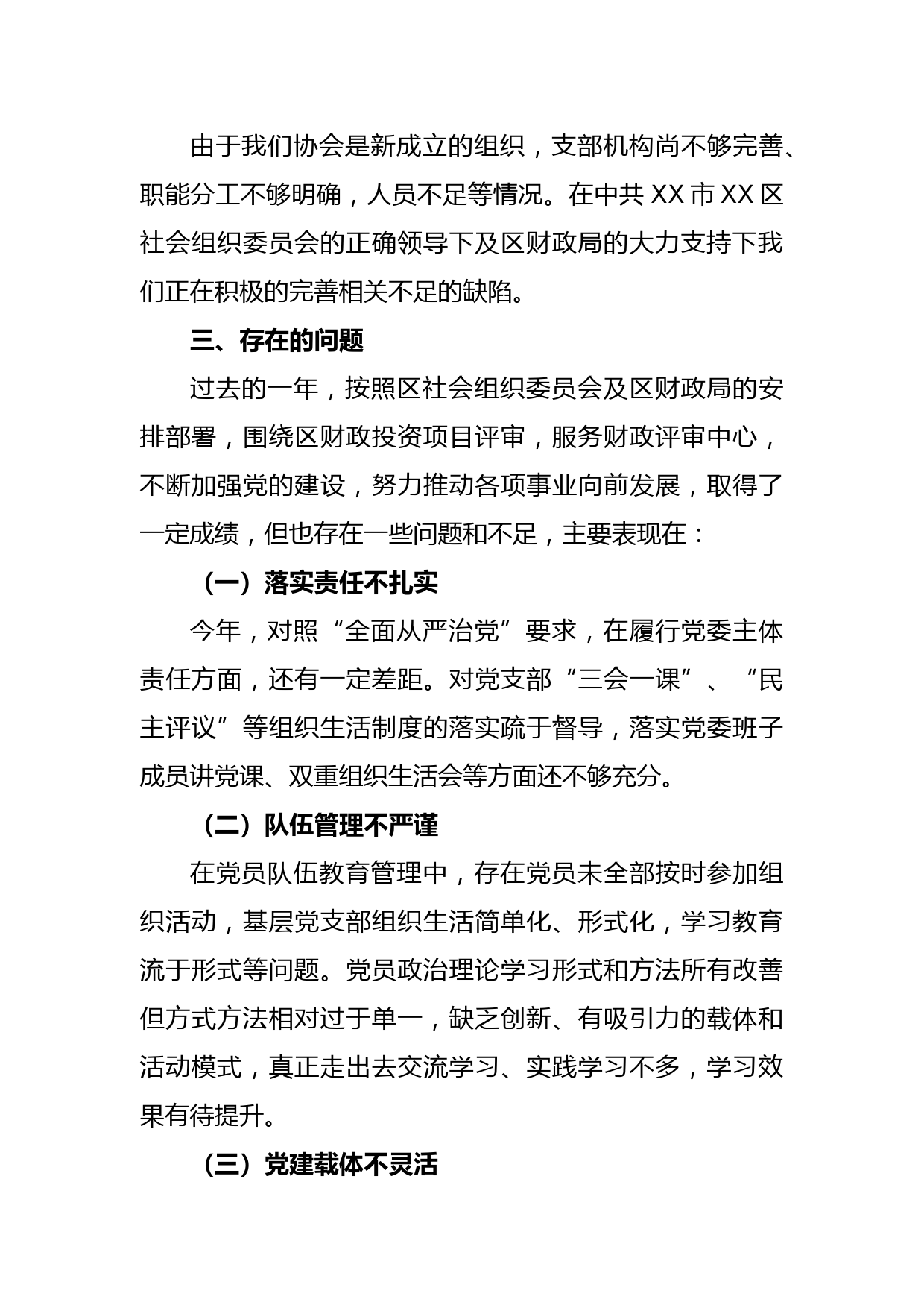 XX协会党支部书记党建工作述职报告_第3页