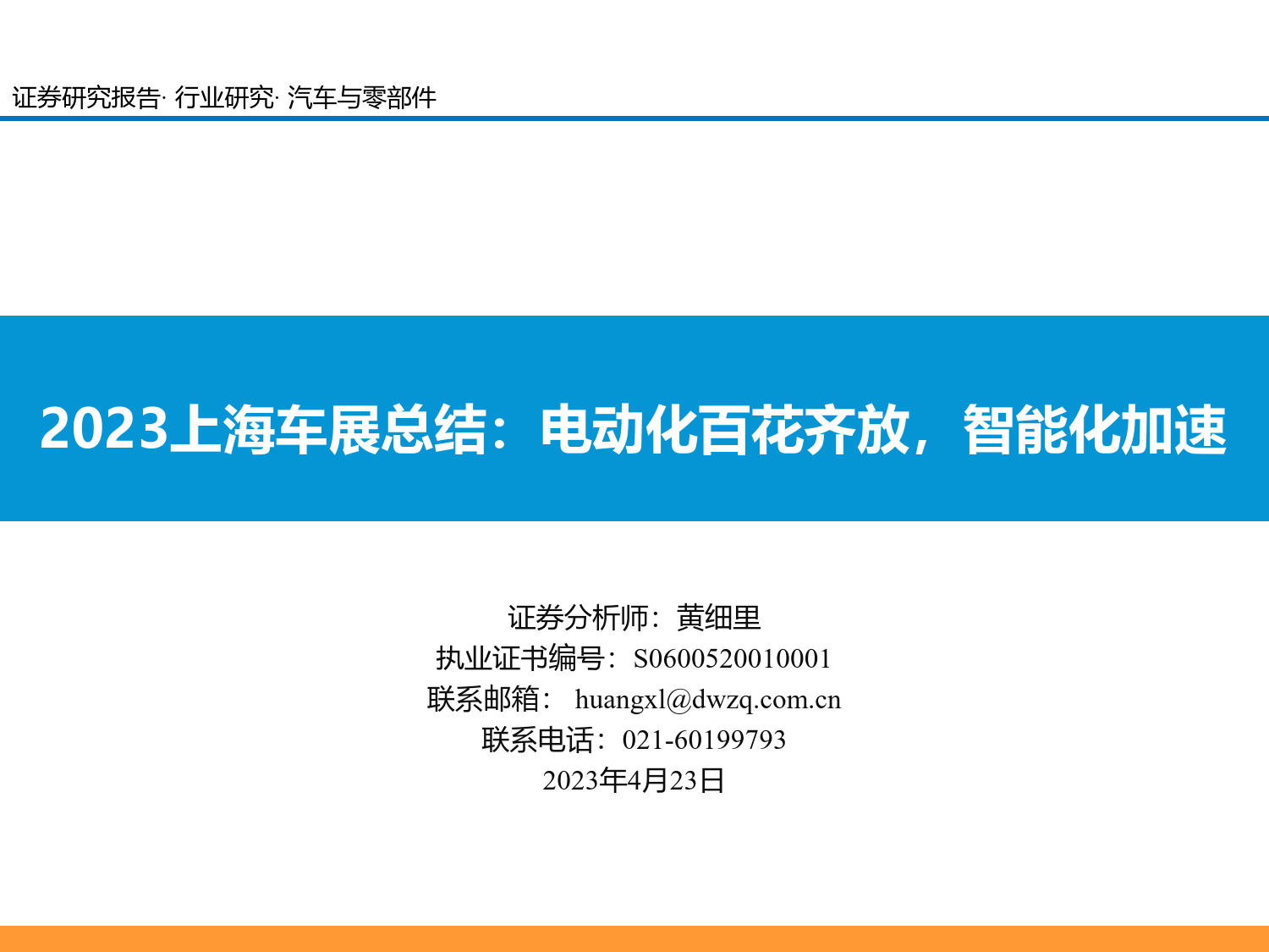 2023上海车展总结：电动化百花齐放，智能化加速_第1页