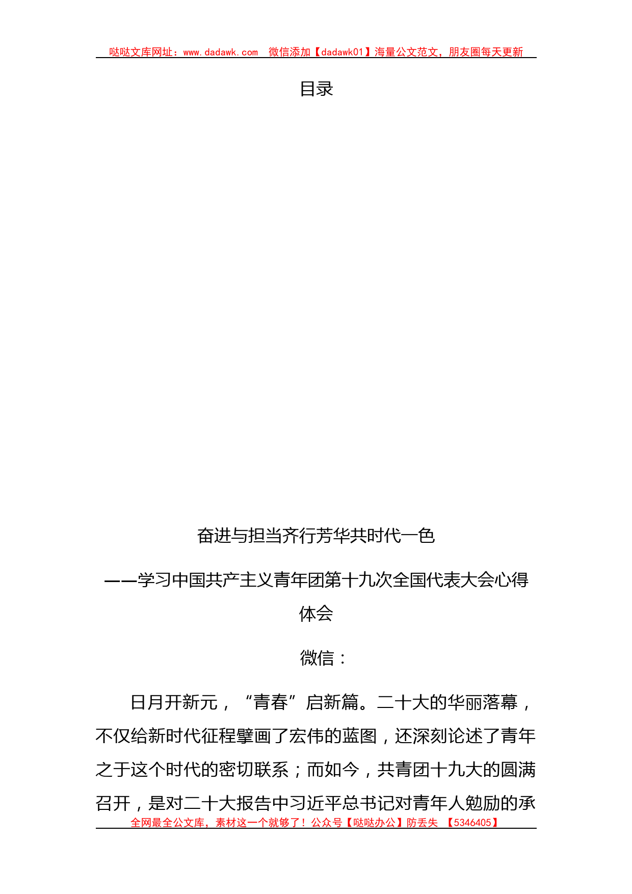 共青团十九大精神心得体会合集10篇_第1页