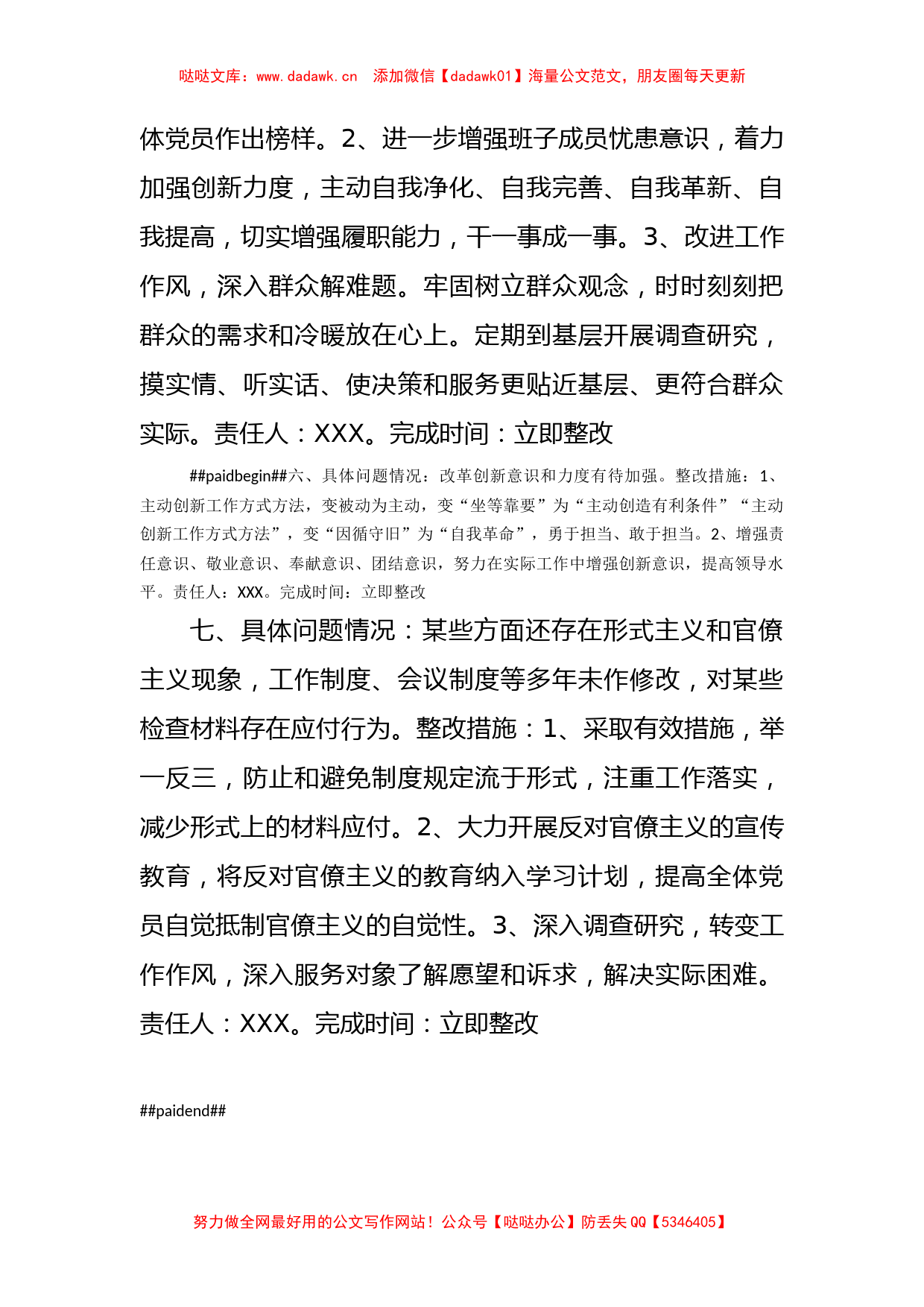 组织生活会党支部班子问题整改清单_第3页