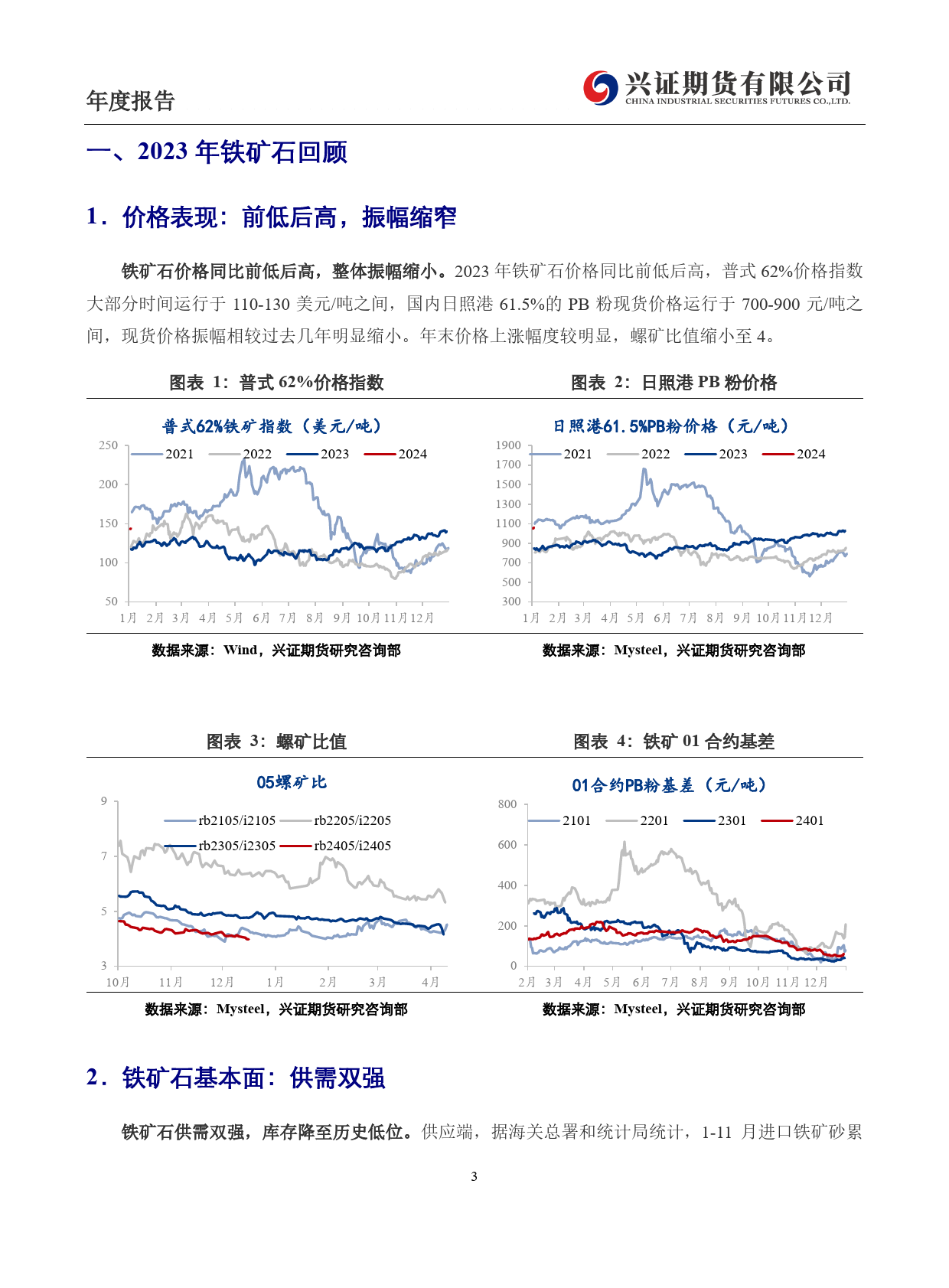 2024年铁矿年报：供需转宽松，螺矿比低位-20240105-兴证期货-10页_第3页