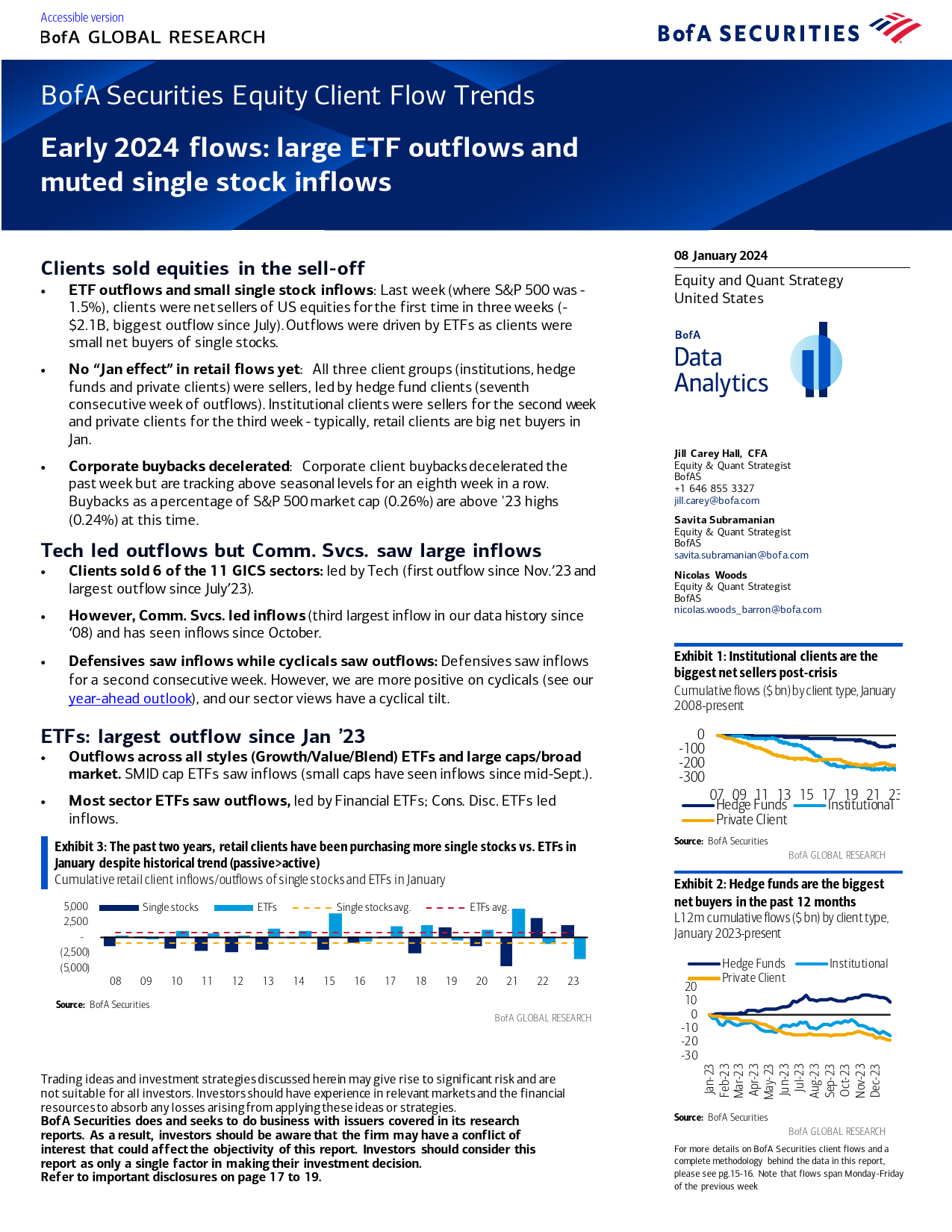 BofA_BofA Securities Equity Client Flow Trends_20240108_第1页