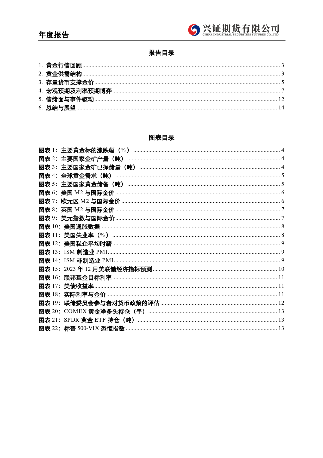 2024年黄金年报：宏观扰动及降息预期落差，金价高位承压-20231229-兴证期货-15页_第2页