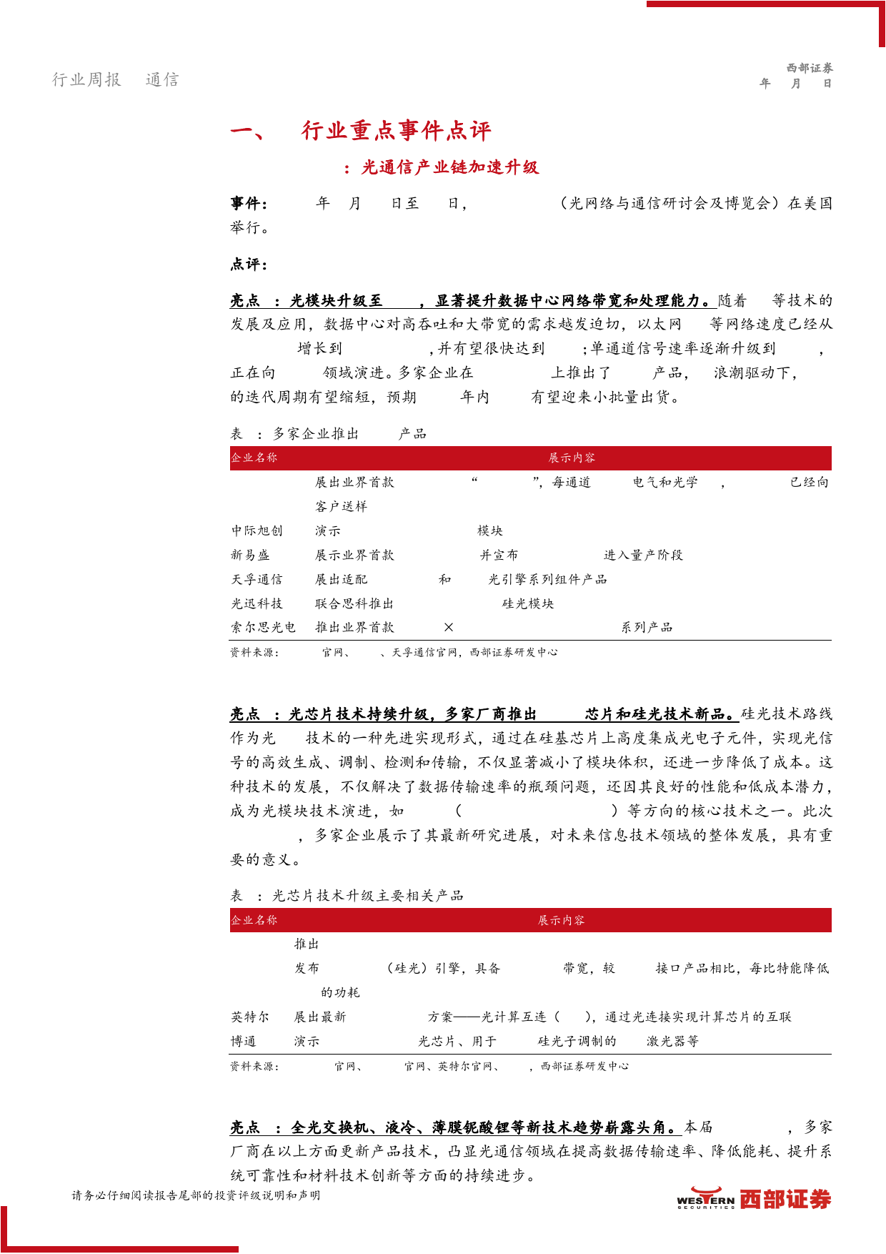 AI行业跟踪20期：OFC2024光通信技术创新升级，开源大模型能力再上台阶-240401-西部证券-12页_第3页