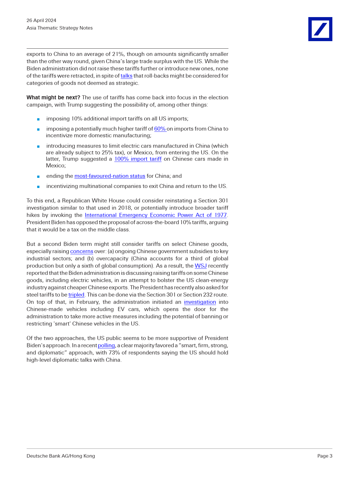 Deutsche Bank-Asia Thematic Strategy Notes US election  its implications...-107823490_第3页