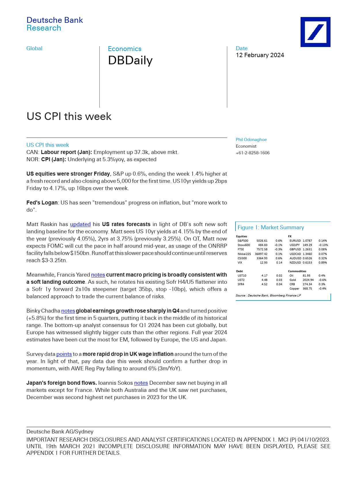 Deutsche Bank-DBDaily US CPI this week-106469416_第1页