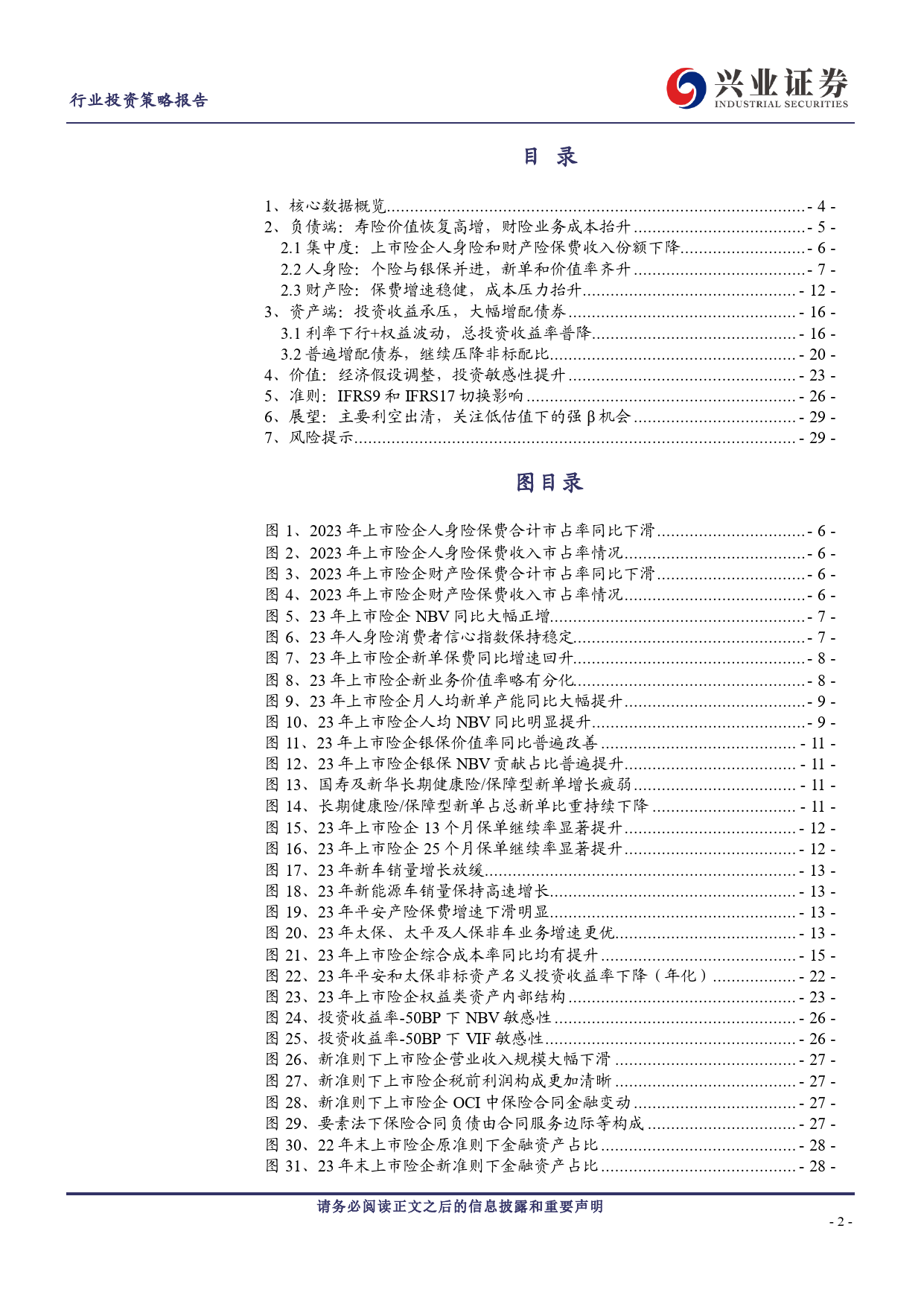 保险行业2023年报综述：价值高增投资承压，关注权益配置改善空间-240418-兴业证券-30页_第2页