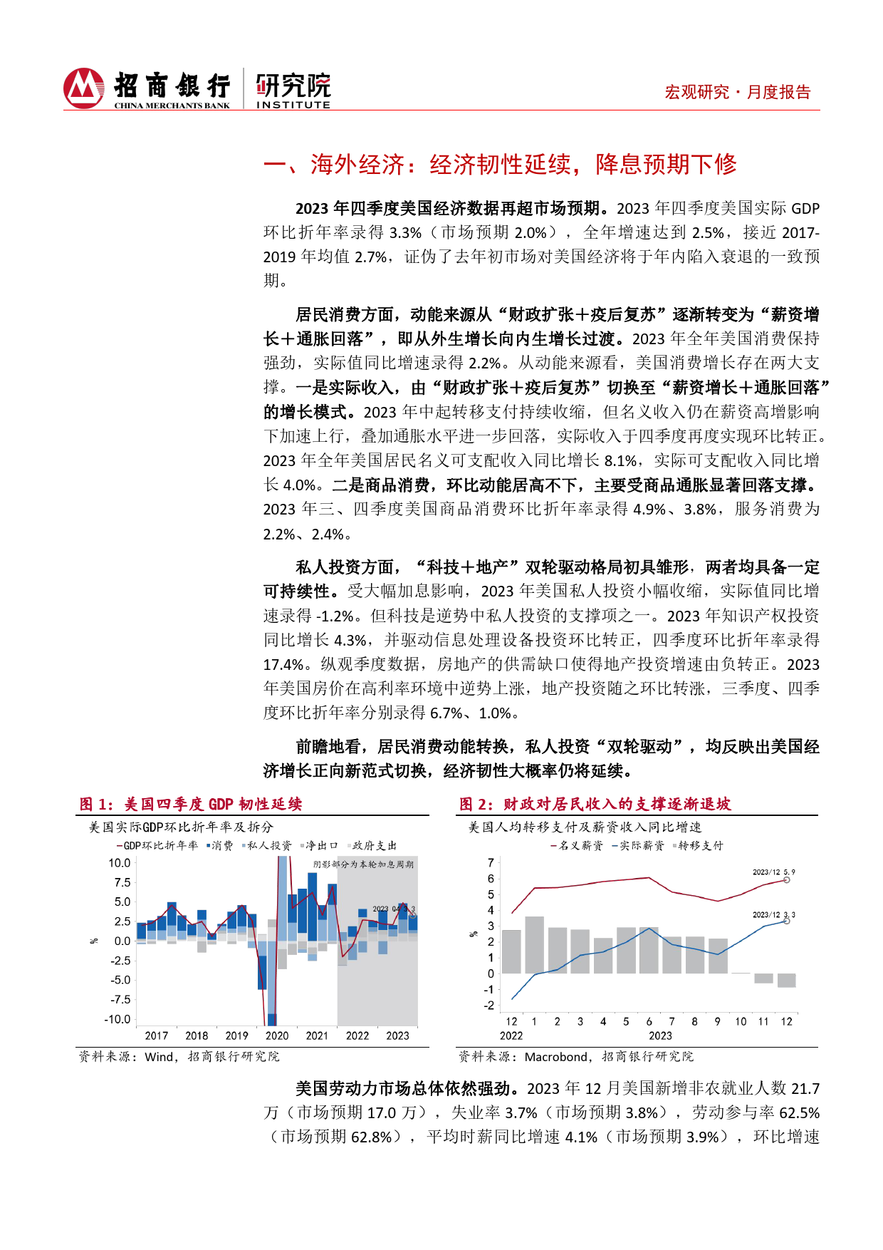 2024年1月宏观月报：美国降息预期下修，中国经济筑底蓄势-20240131-招商银行-12页_第3页