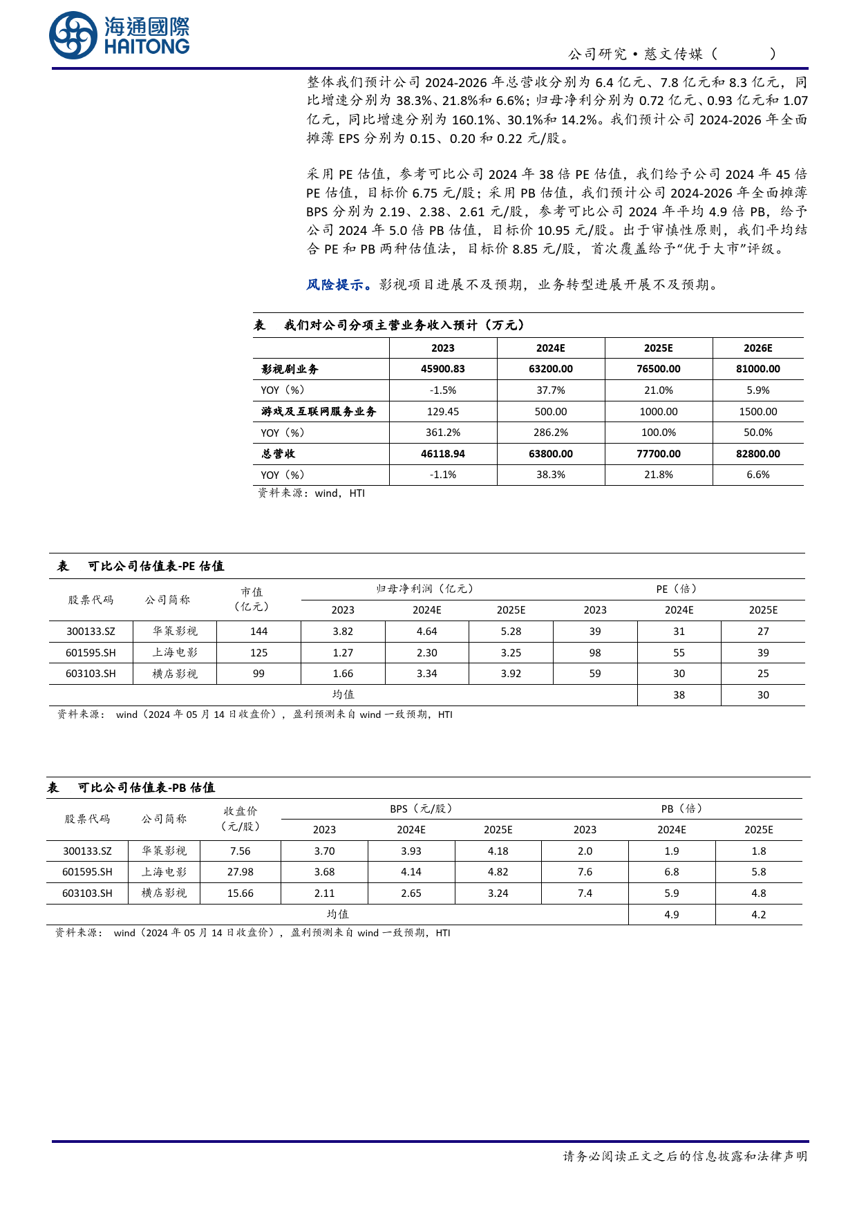 慈文传媒(002343)首次覆盖：优质国有影视龙头，2024年开启多元战略转型-240516-海通国际-13页_第2页