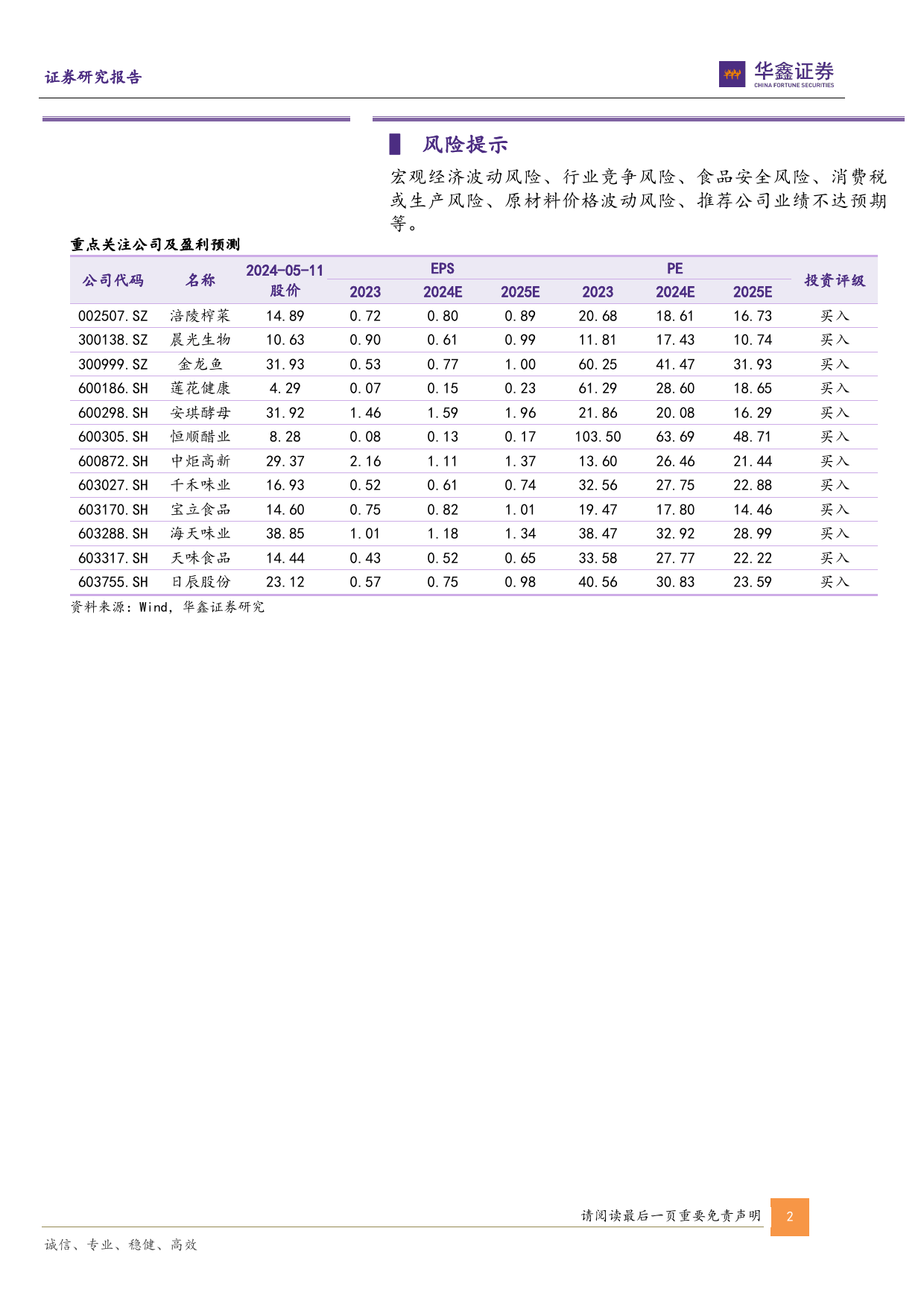 餐饮行业调味品板块2023年及2024Q1总结：市场边际修复，品牌势能充足-240511-华鑫证券-25页_第2页