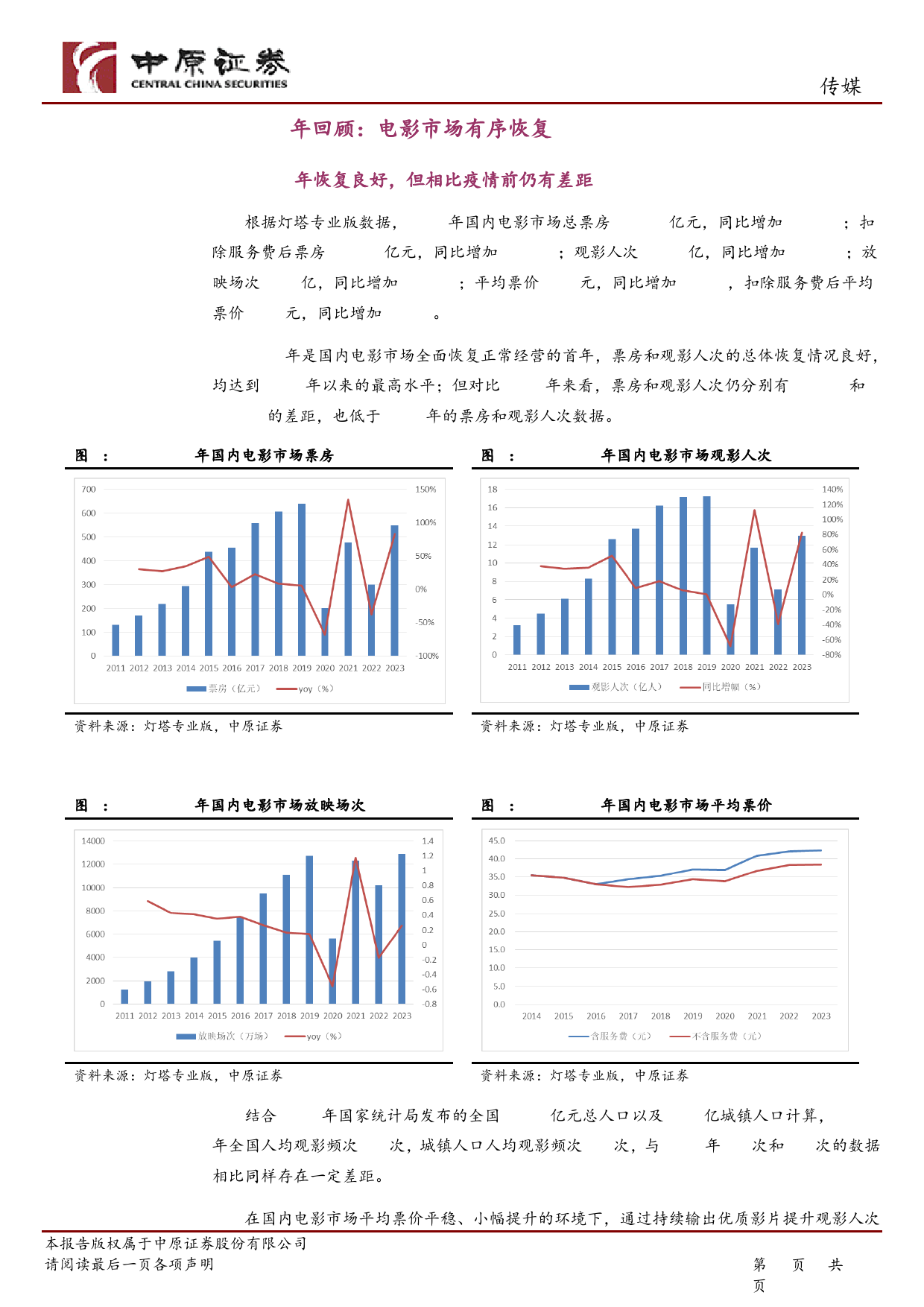 传媒行业分析报告：2023年票房近550亿元，2024年元旦档再破同档期纪录-20240108-中原证券-10页_第3页