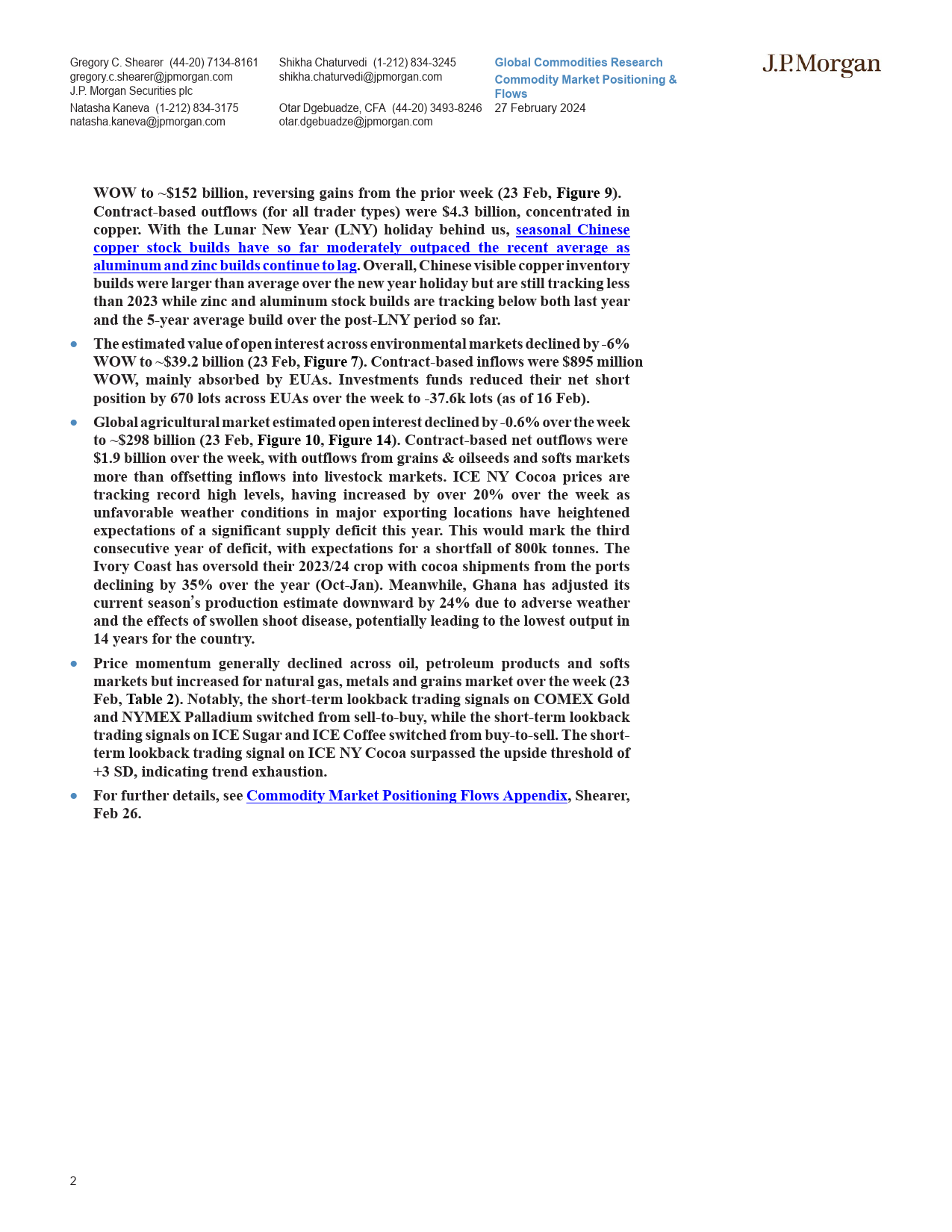 JPMorgan-Commodity Market Positioning  Flows Global commodity open i...-106723537_第2页