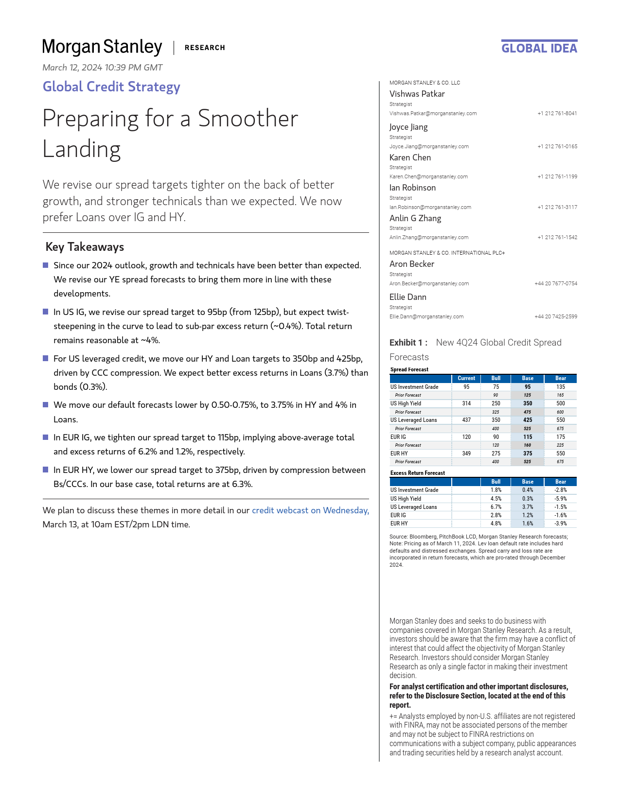 Morgan Stanley Fixed-Global Credit Strategy Preparing for a Smoother Landing-107001646_第1页