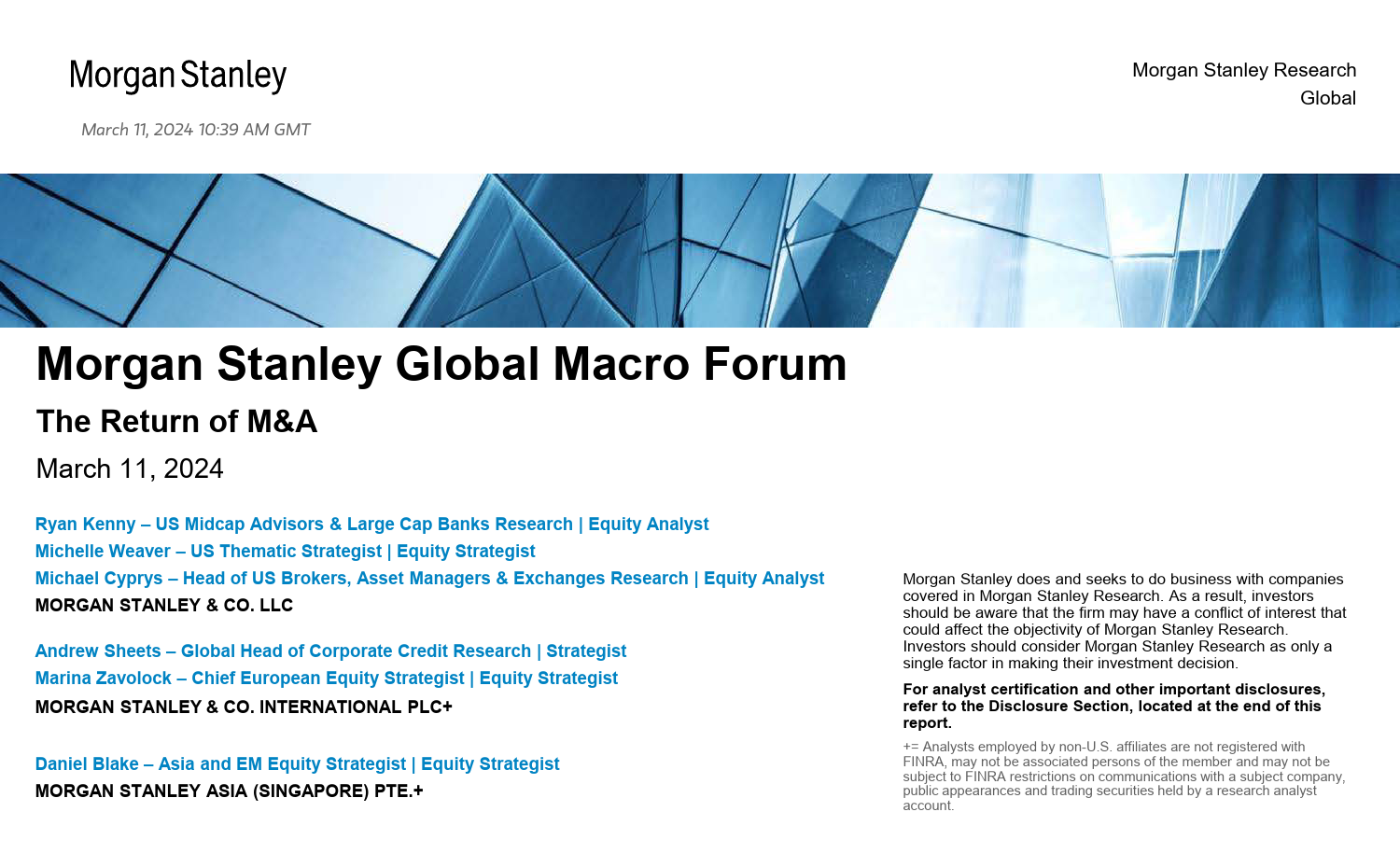 Morgan Stanley Fixed-Morgan Stanley Global Macro Forum The Return of MA-106975376_第1页