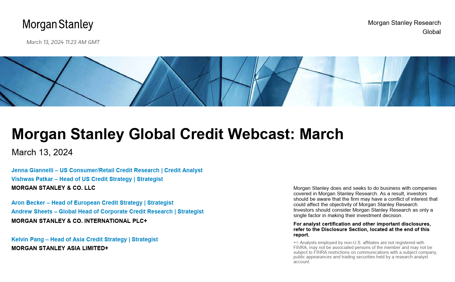 Morgan Stanley Fixed-Global Credit Strategy Global Credit Research Webcast Slide...-107015062_第1页