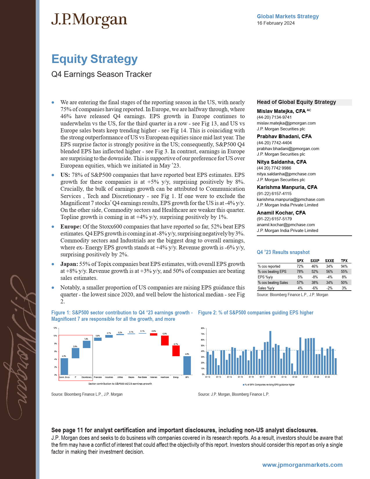 JPMorgan-Equity Strategy Q4 Earnings Season Tracker-106555031_第1页