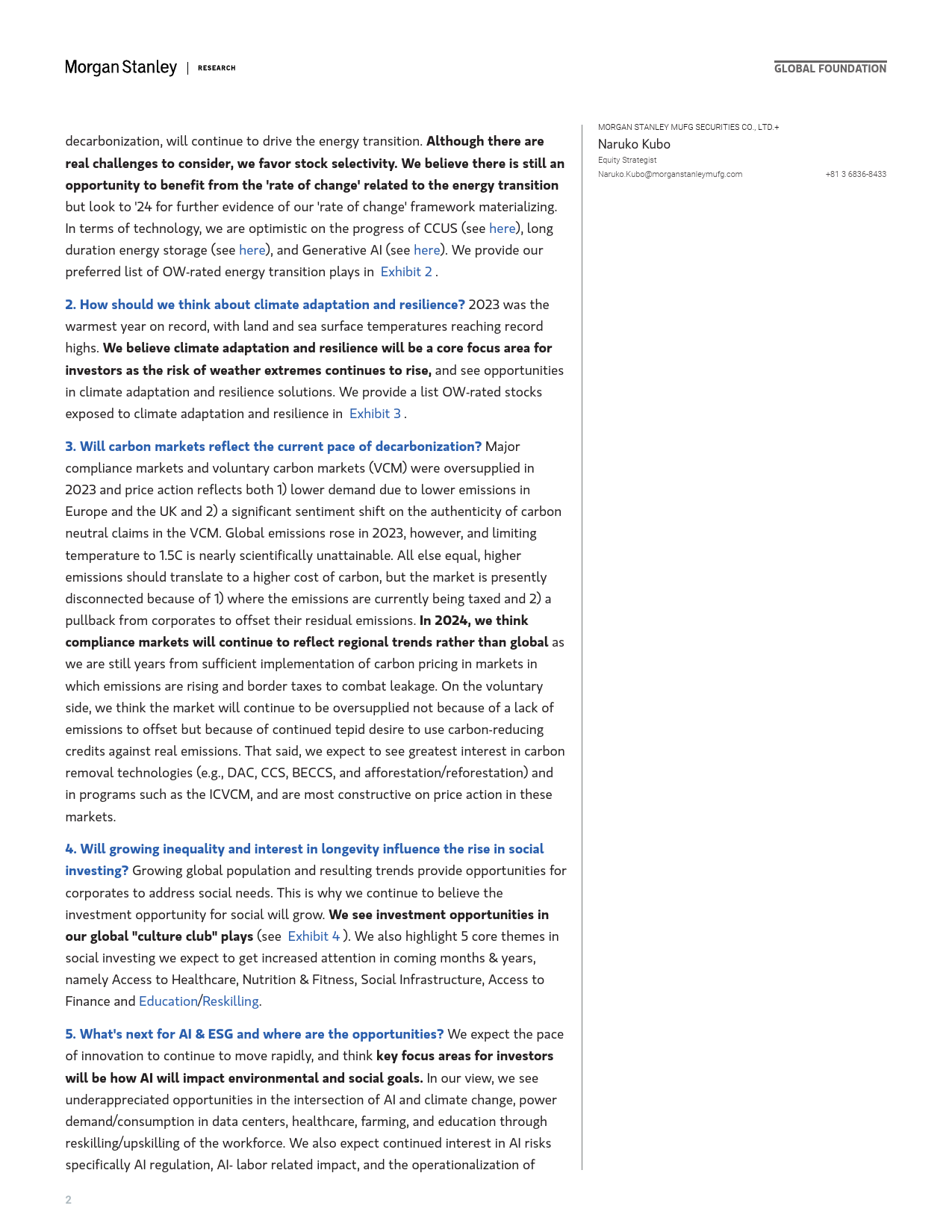 Morgan Stanley Fixed-2024 Global Sustainability Outlook 8 Key Questions on the J...-105982044_第2页