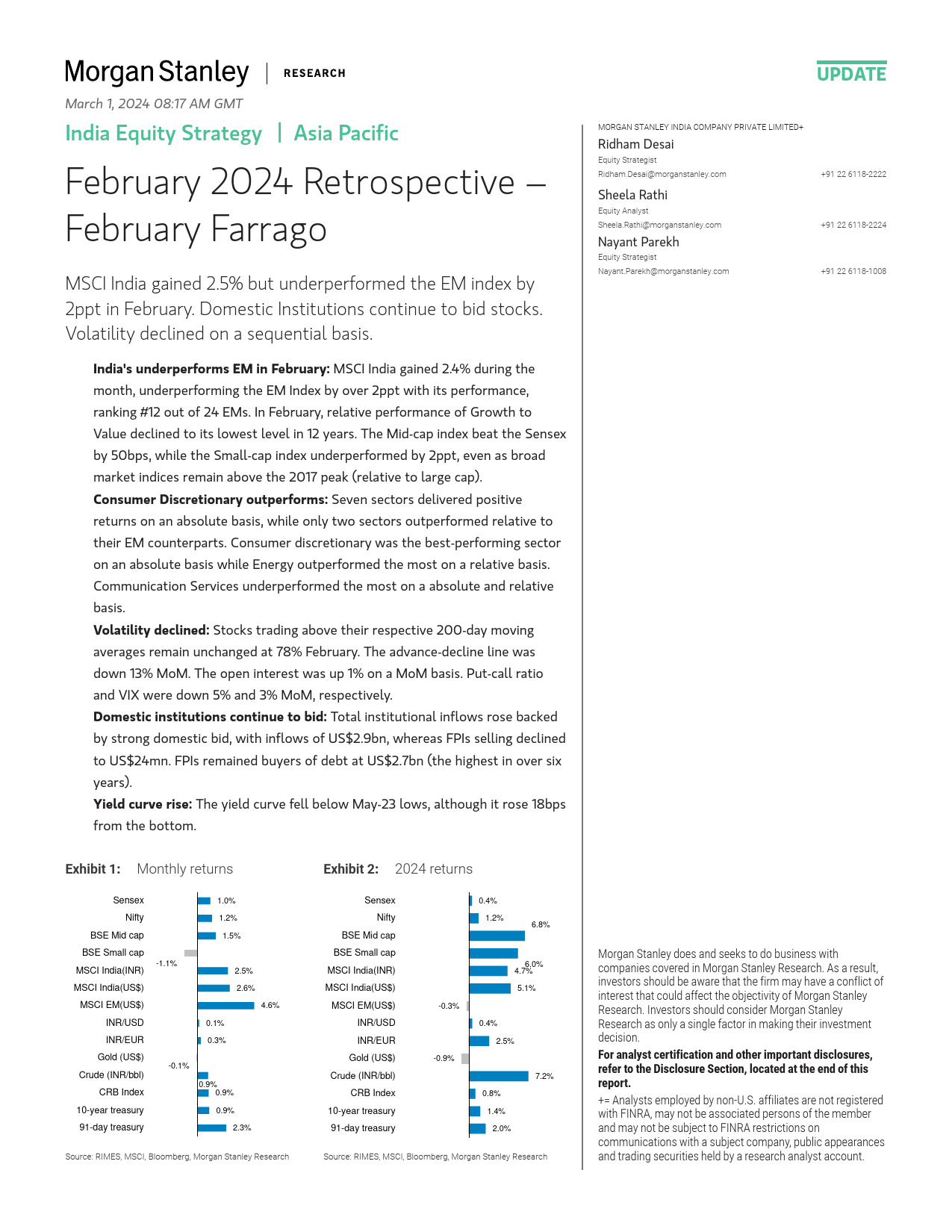 Morgan Stanley-India Equity Strategy February 2024 Retrospective – Februar...-106785252_第1页