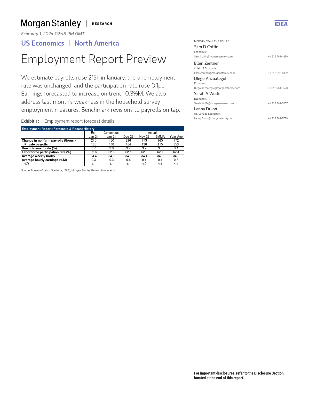 Morgan Stanley Fixed-US Economics Employment Report Preview-106280642_第1页