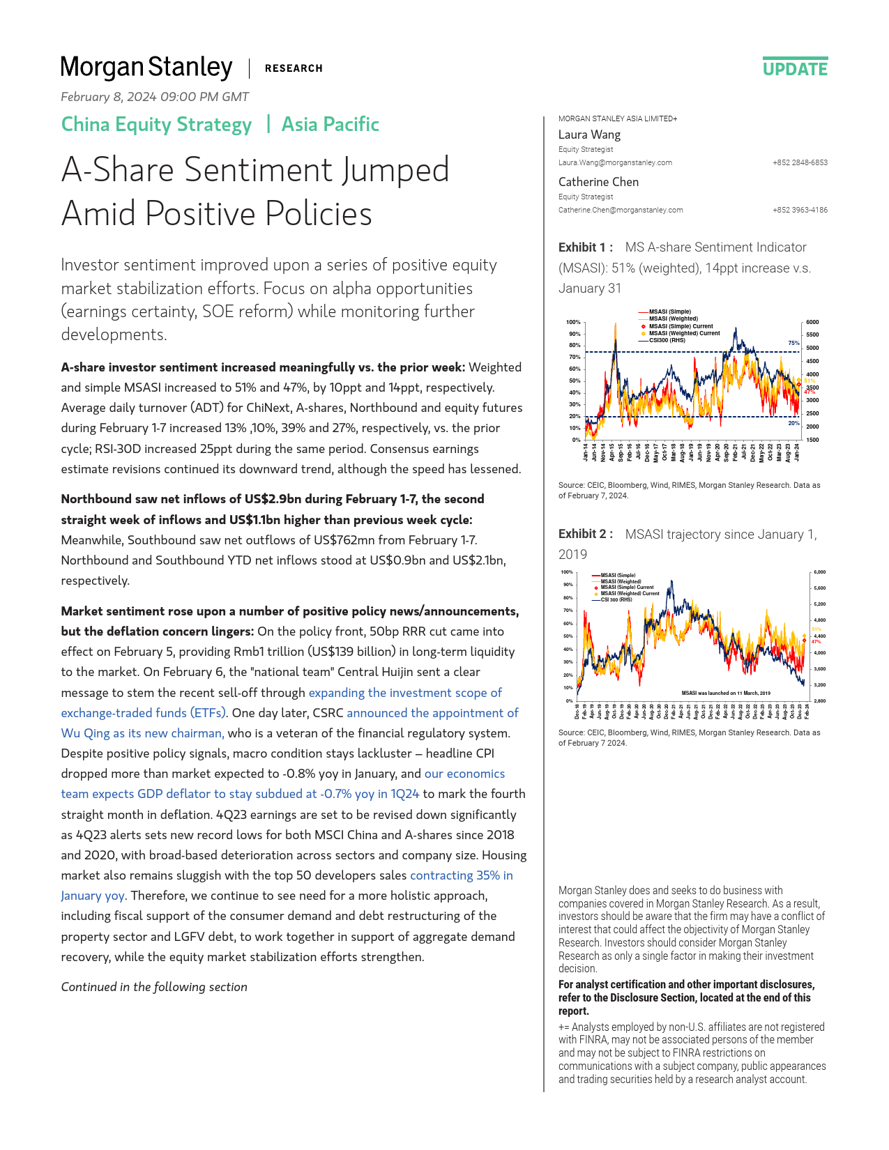 Morgan Stanley-China Equity Strategy A-Share Sentiment Jumped Amid Positiv...-106428639_第1页