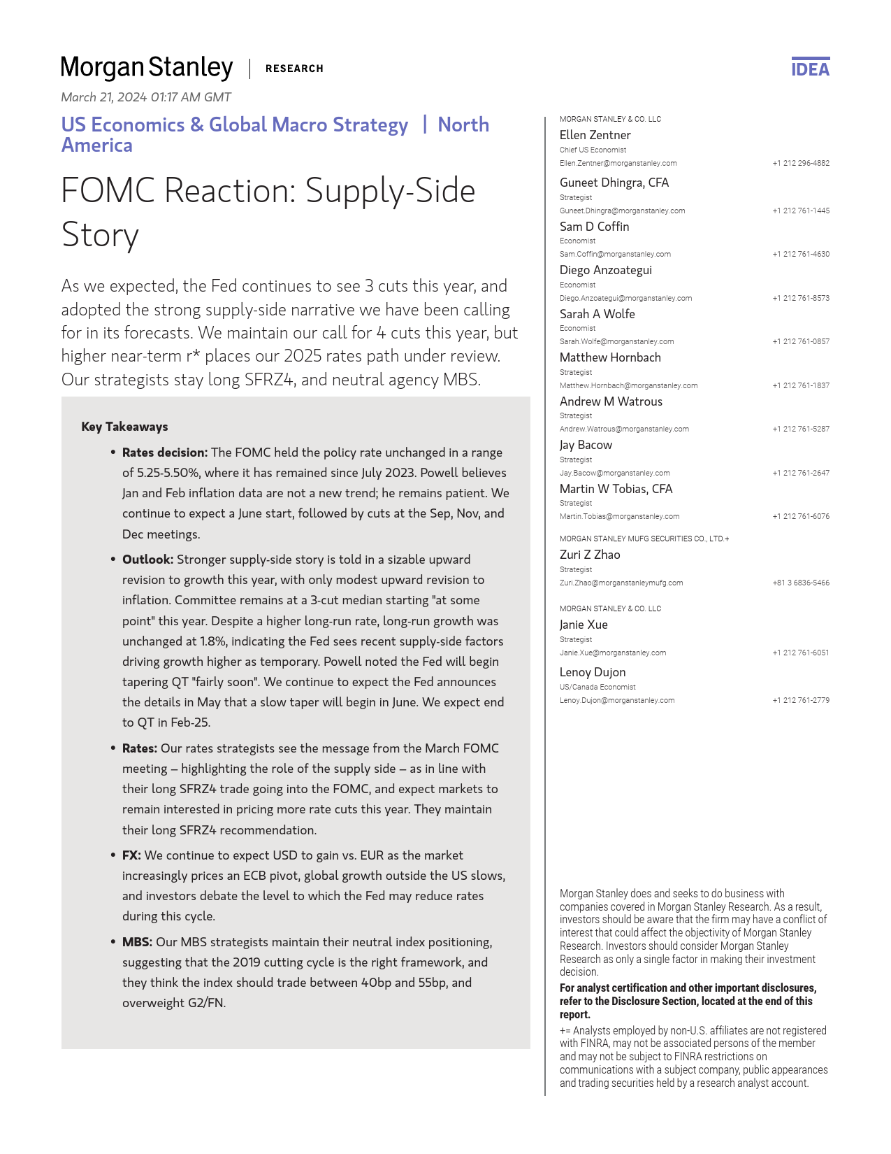 Morgan Stanley Fixed-US Economics  Global Macro Strategy FOMC Reaction Supply-...-107142530_第1页