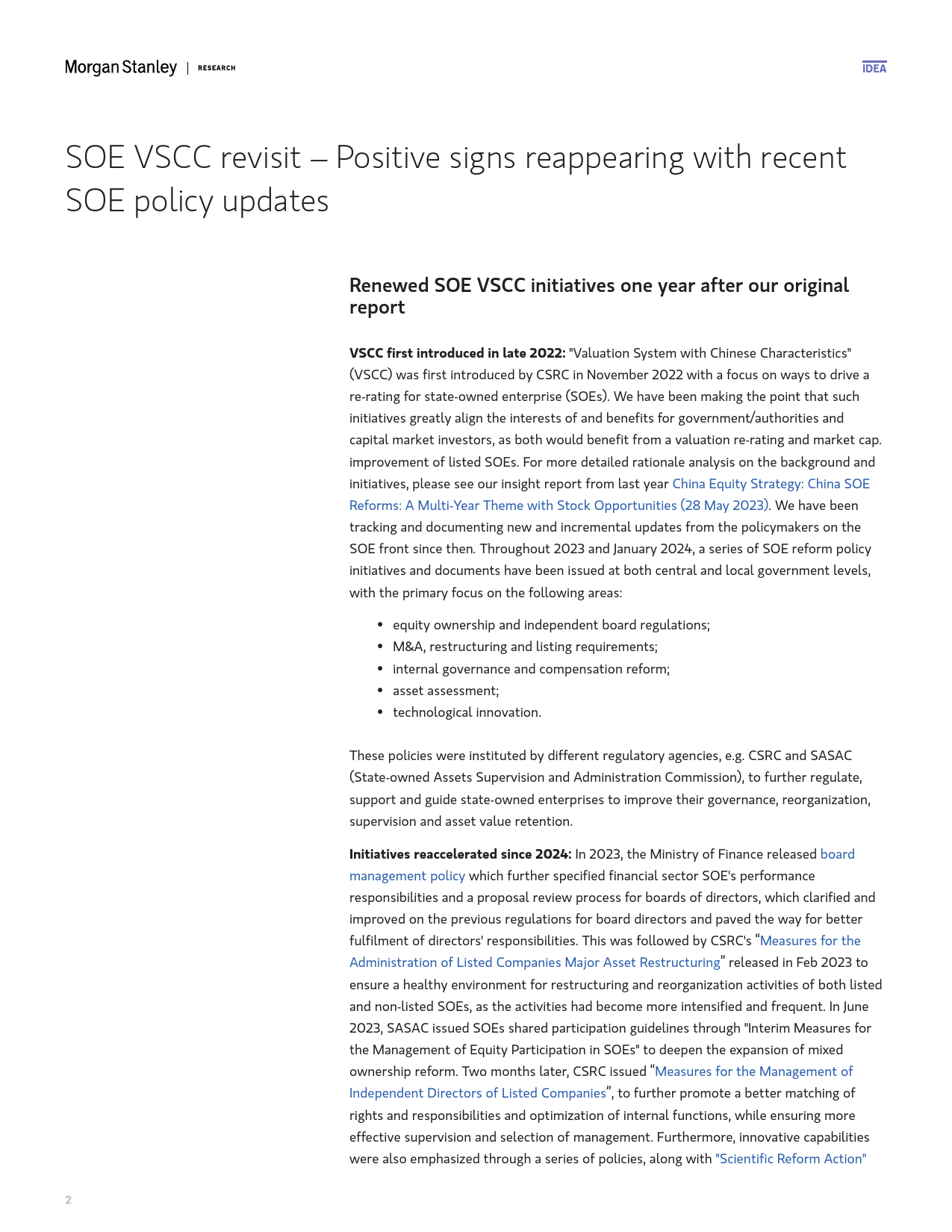 Morgan Stanley-China Equity Strategy 2024 China SOE Reform Stock Opportuni...-106630476_第2页