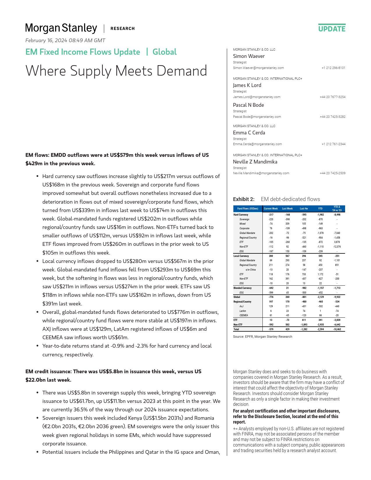 Morgan Stanley Fixed-EM Fixed Income Flows Update Where Supply Meets Demand-106557912_第1页