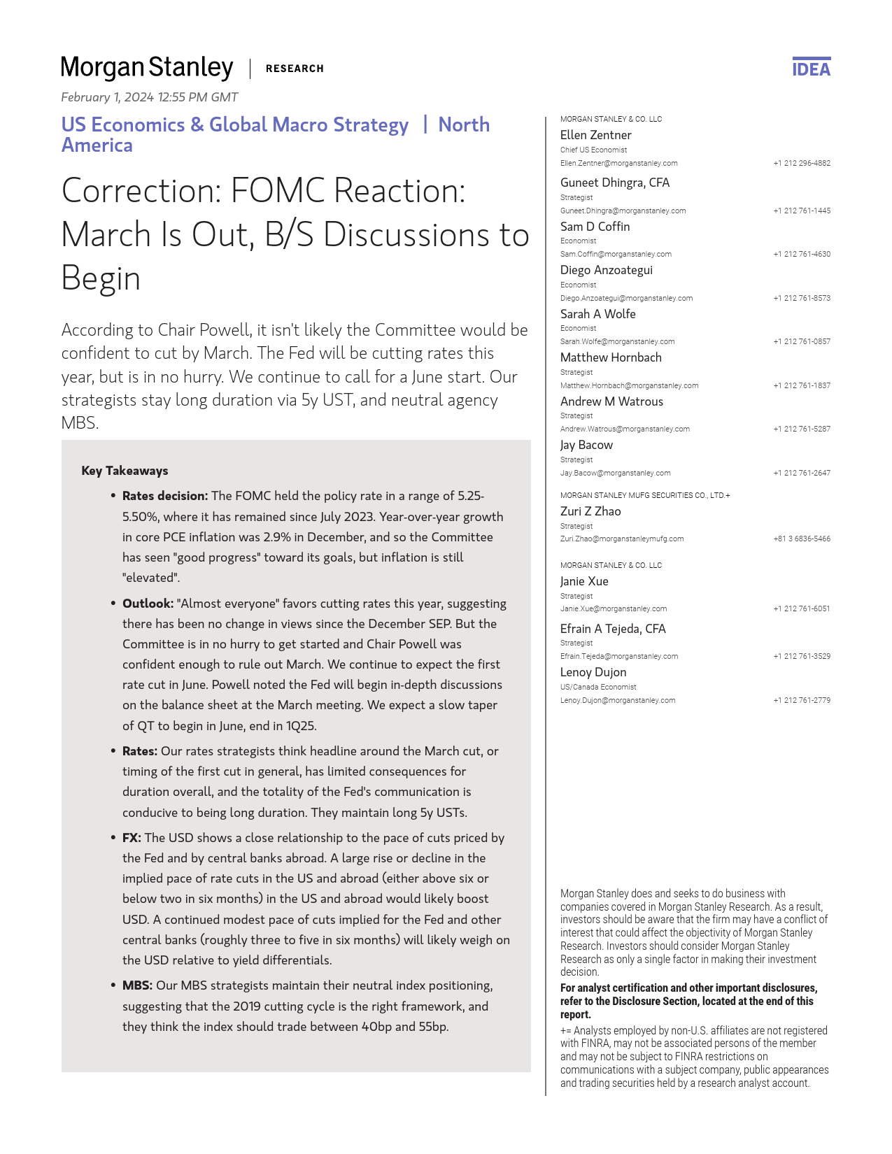 Morgan Stanley Fixed-US Economics  Global Macro Strategy Correction FOMC React...-106260699_第1页