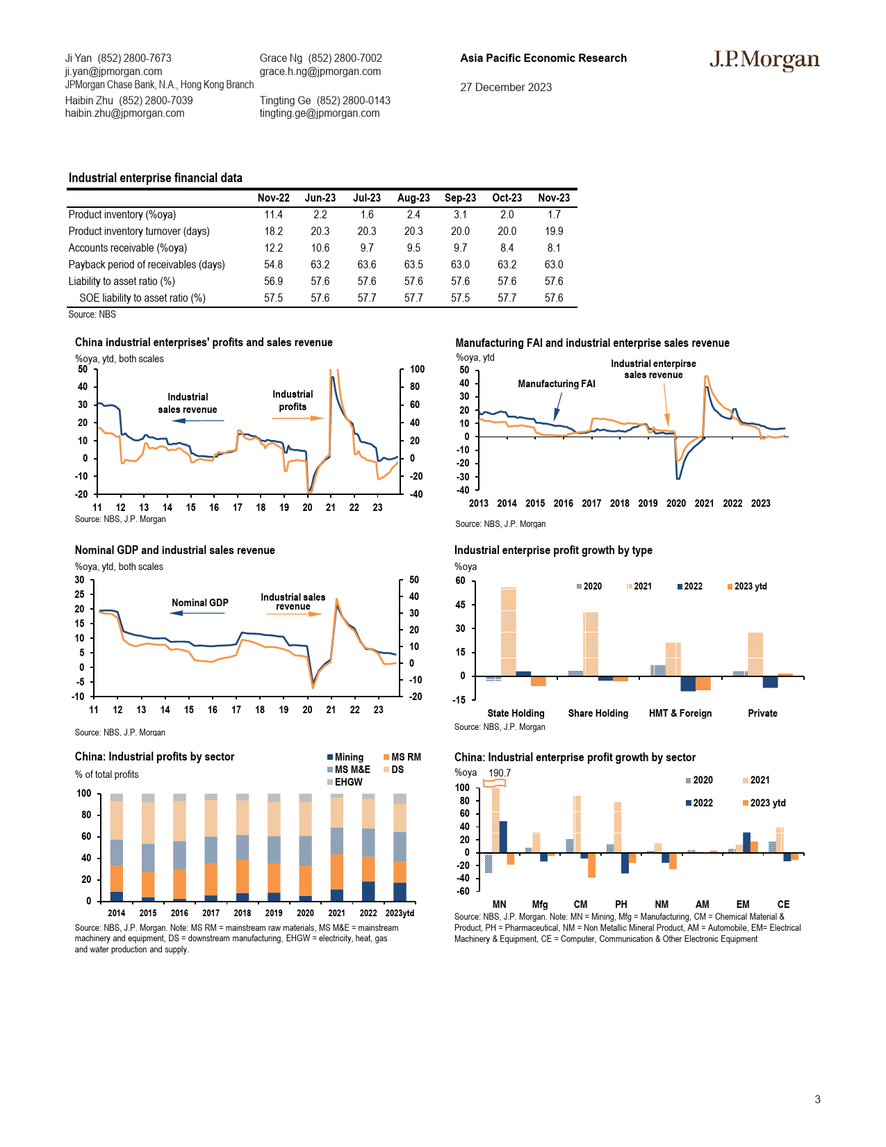 JPMorgan Econ  FI-China Positive yoy growth in monthly industrial profits for ...-105598636_第3页