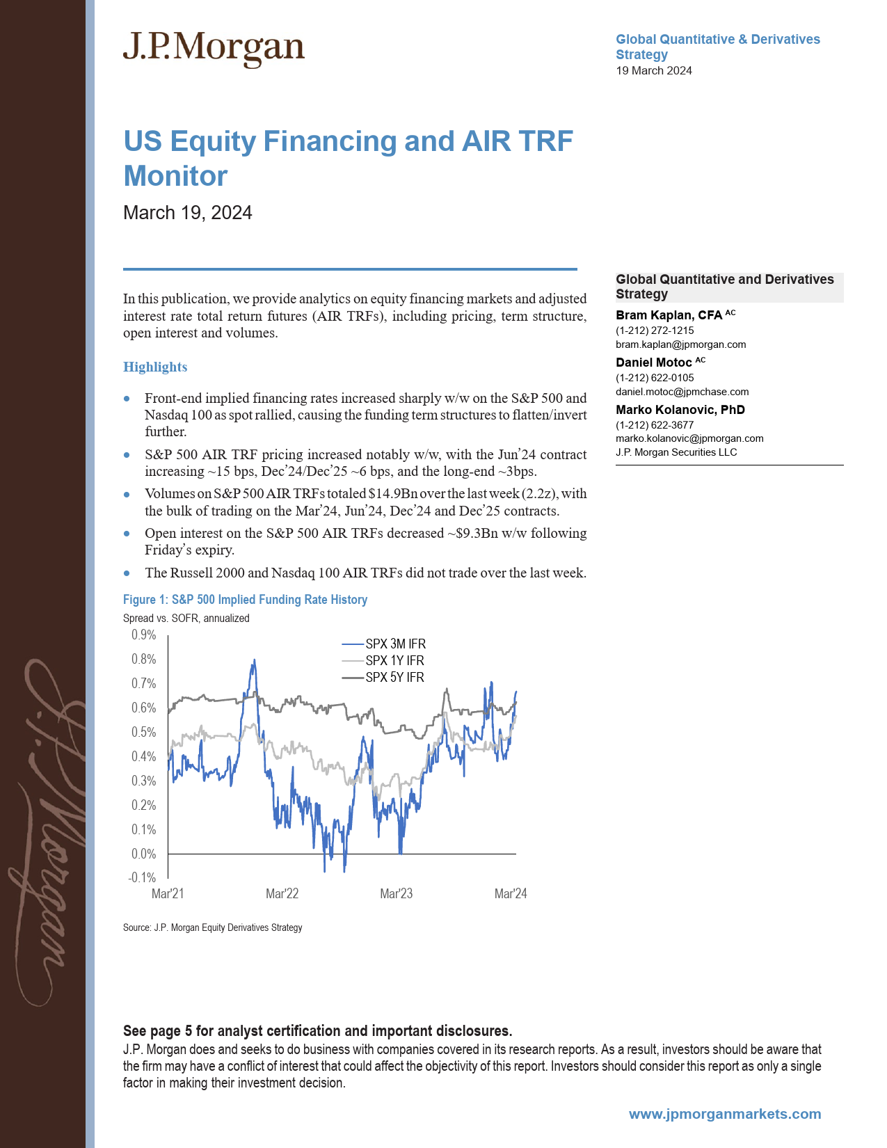 JPMorgan-US Equity Financing and AIR TRF Monitor March 19, 2024-107124748_第1页